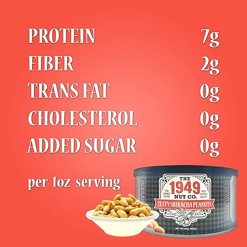 Vista 115 de The 1949 Nut Co. Cacahuetes gourmet salados estilo Virginia Fritos asados al aceite con un crujiente crujiente único extragrande, cocido a mano