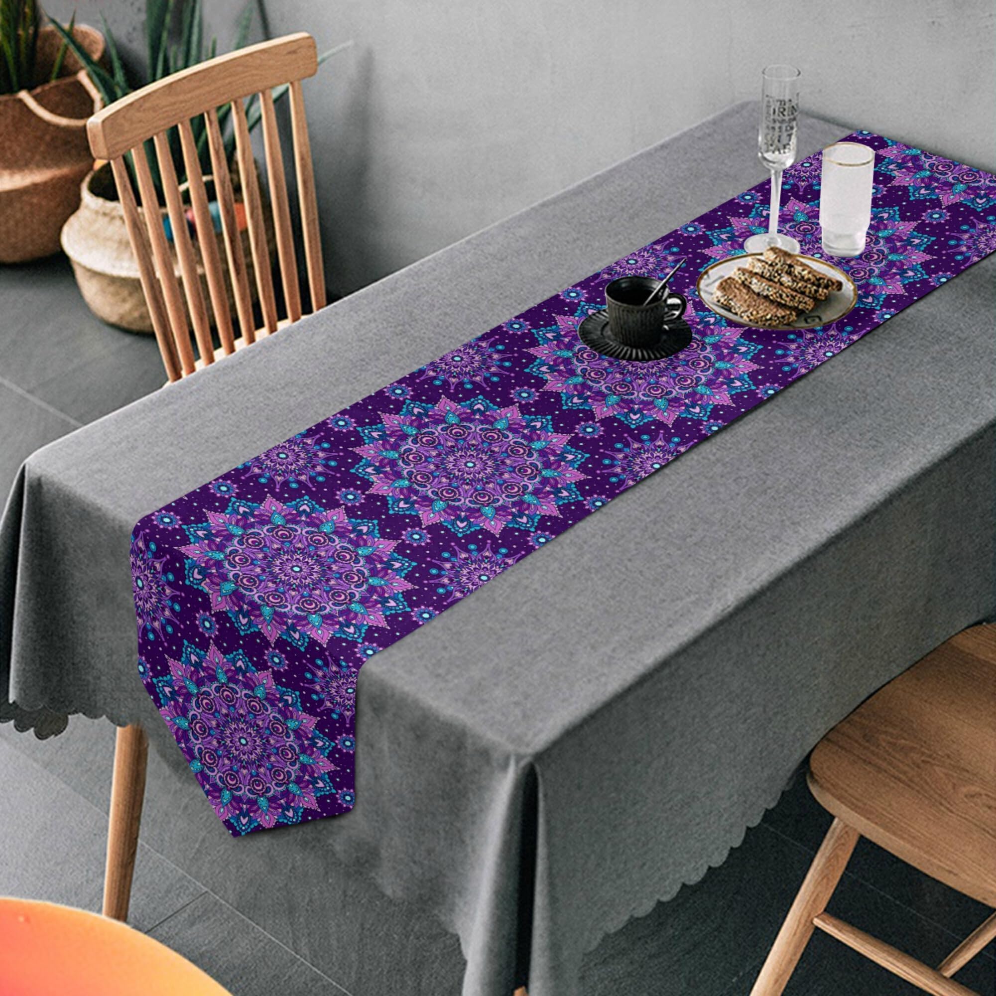 Amazon.com: YOVOYOA Marble Table Runner 72 Inches Long, Purple Gold ...