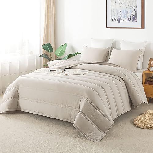 Miniatura 1 de Anna.Z Home - Juego de edredón de 3 piezas, relleno alternativo de plumón, edredón de color sólido, ligero, cálido, ultrasuave y para todas las