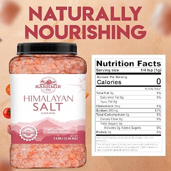 LA SALT CO Kashmir 5 Lbs Pink Himalayan Salt Bulk Jar, Coarse | 100% Pure, Food Grade with 84 Trace Minerals | Kosher Certified, Vegan, Non-GMO, Cruelty-Free
