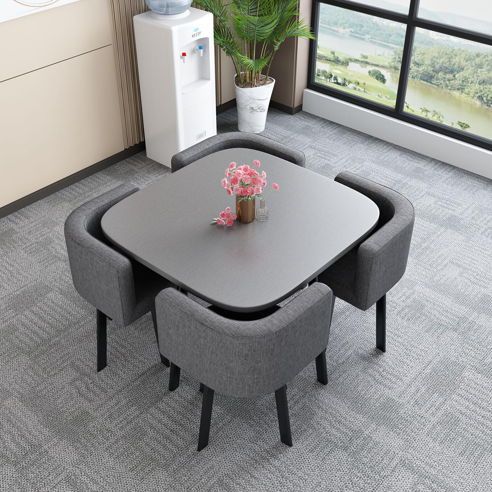 AYCDL Round Modern Dining Table Set for 4 35.4" x 29.5",#32-80 * 75cm/31.5 * 29.5in