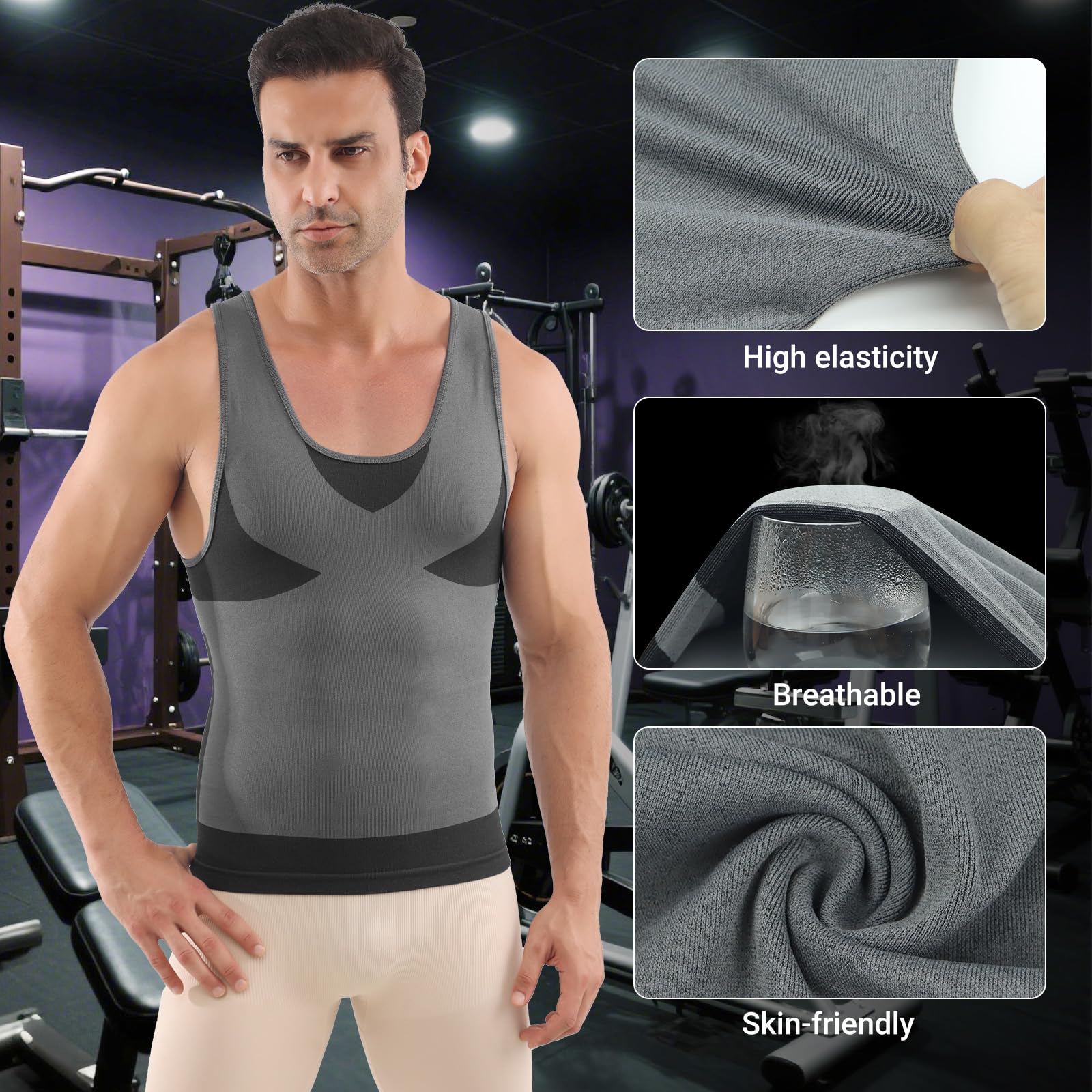 MEETWEE Camiseta Tirantes Hombre Camiseta de Manga Corta para Hombre,Deportiva de Verano para Gimnasio Fitness de Secado Rápido Transpirable Camiseta de Entrenamiento Funcional