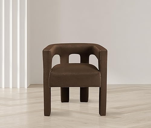 Miniatura 2 de Meridian Furniture 889Brown-C Athena Collection Modern Silla de comedor tapizada de terciopelo contemporáneo con terciopelo marrón suave, 25