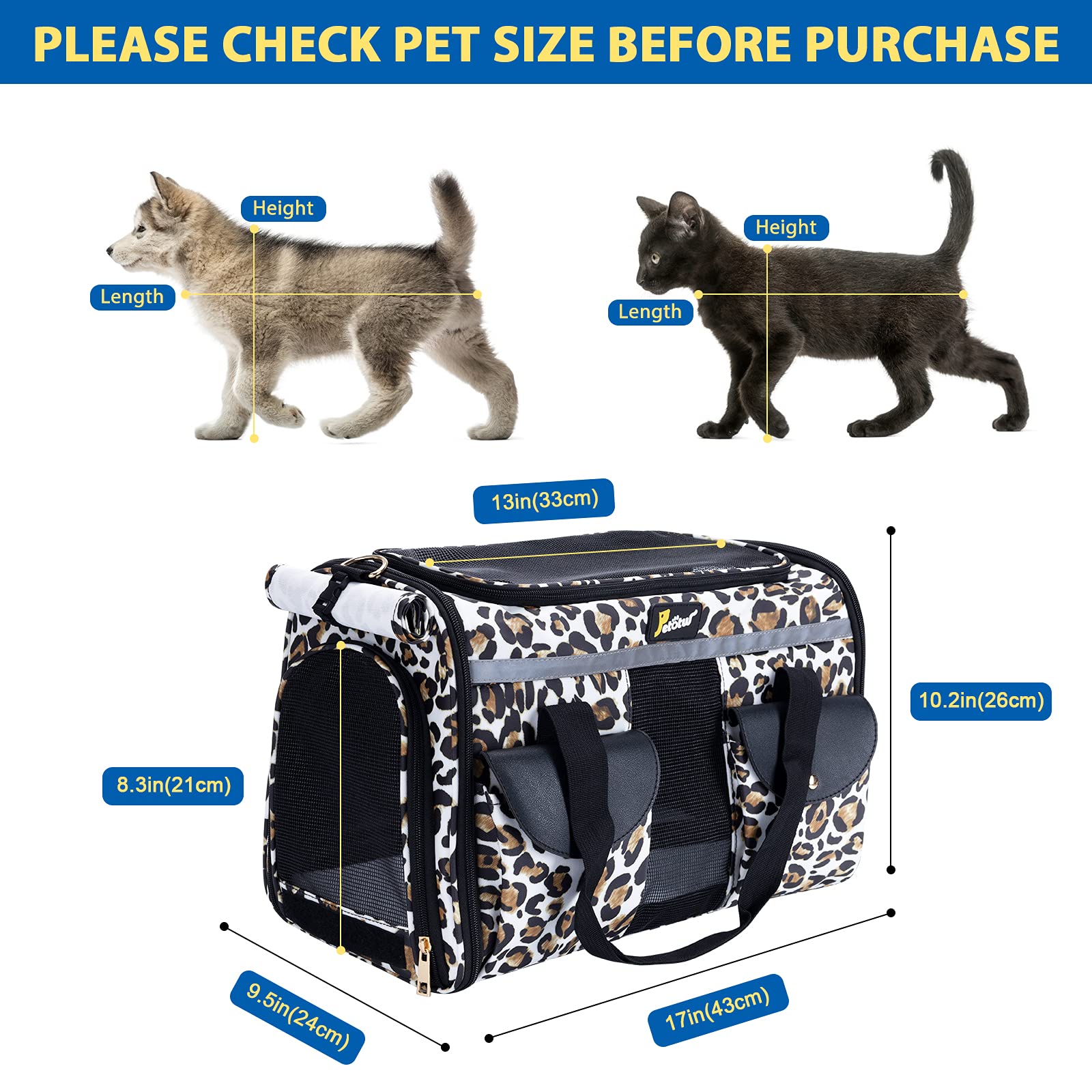 sac de transport pour animaux de compagnie et chat cage de transport souple pour chien et chat, approuvé par les compagnies aériennes