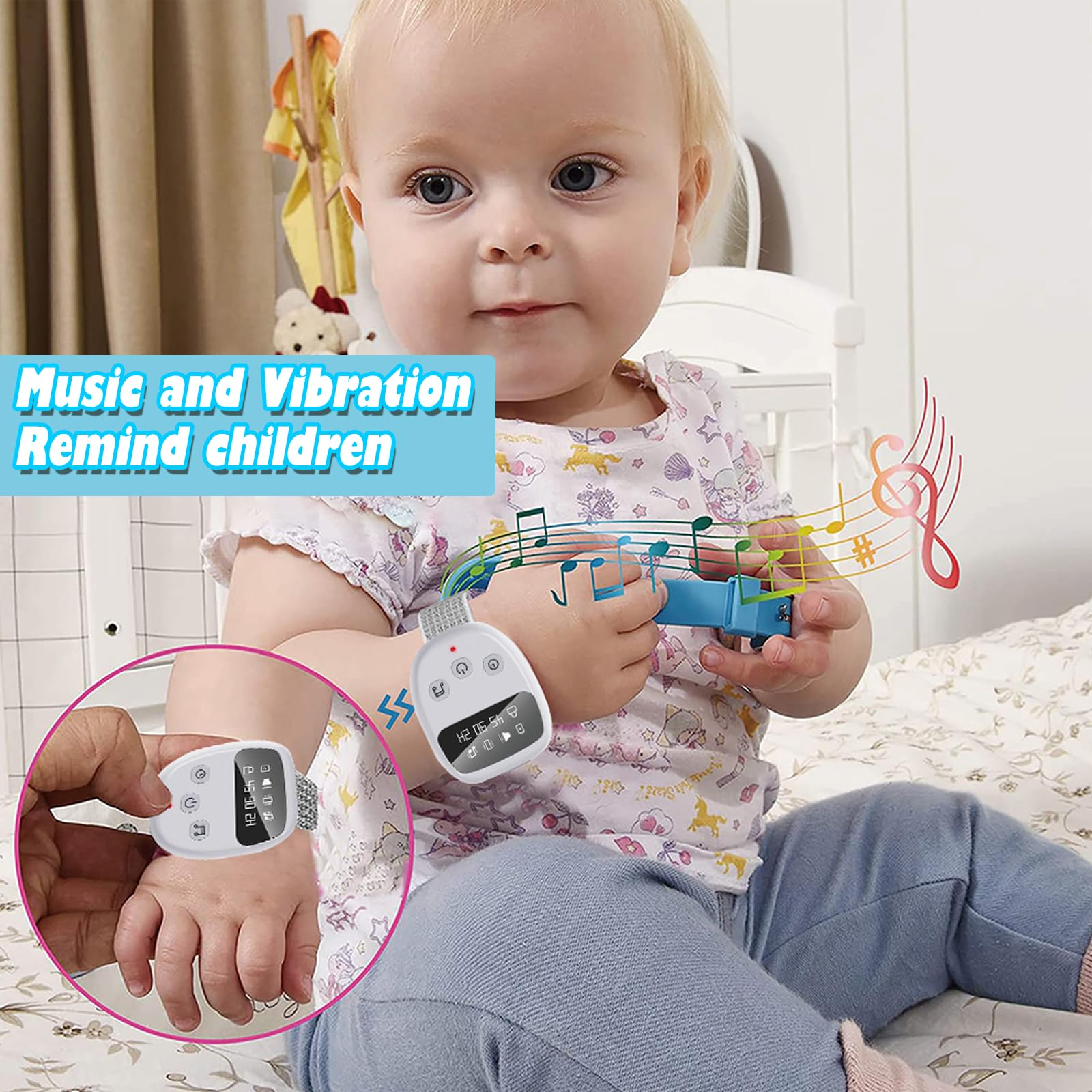 Allarme senza fili per bambini e ragazze, ricaricabile USB-C, alta sensibilità, suono forte e vibrazione, 3 modalità, design compatto per vasino notturno