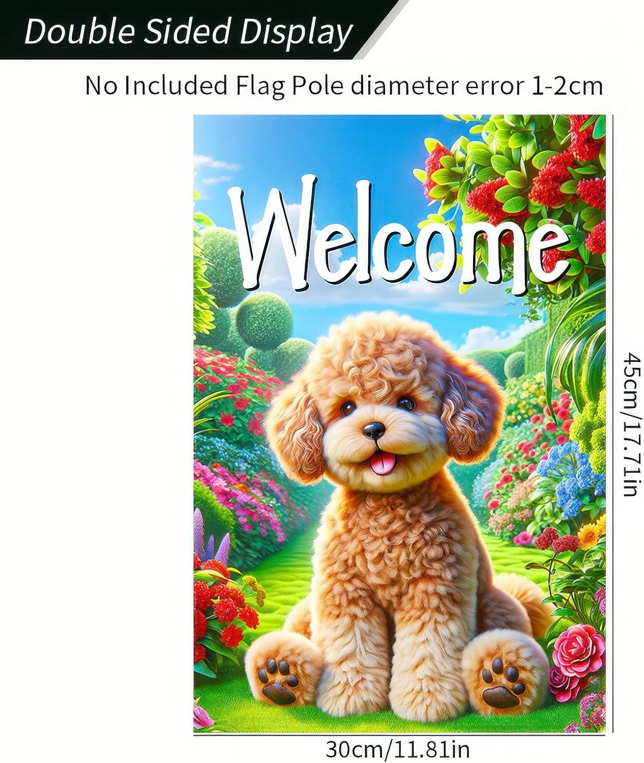 Poodle Welcome Spring Summer Garden Flag 12x18 Double Sided Small Garden Yard House Flags Outside Outdoor Summer Porch Lawn Decoration Decor - Image 4