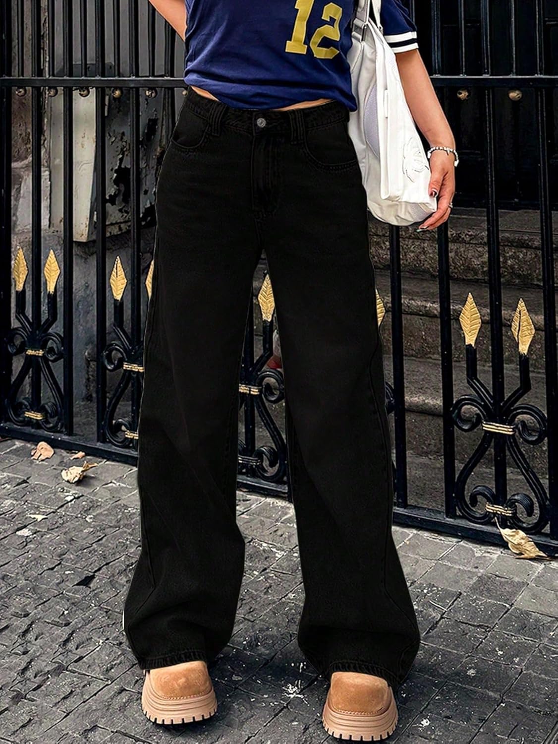 Jeans for Women Baggy Boyfriend Plus Size Sweatpants Casual Wide Leg Trendy Pants Relaxed fit Jeans