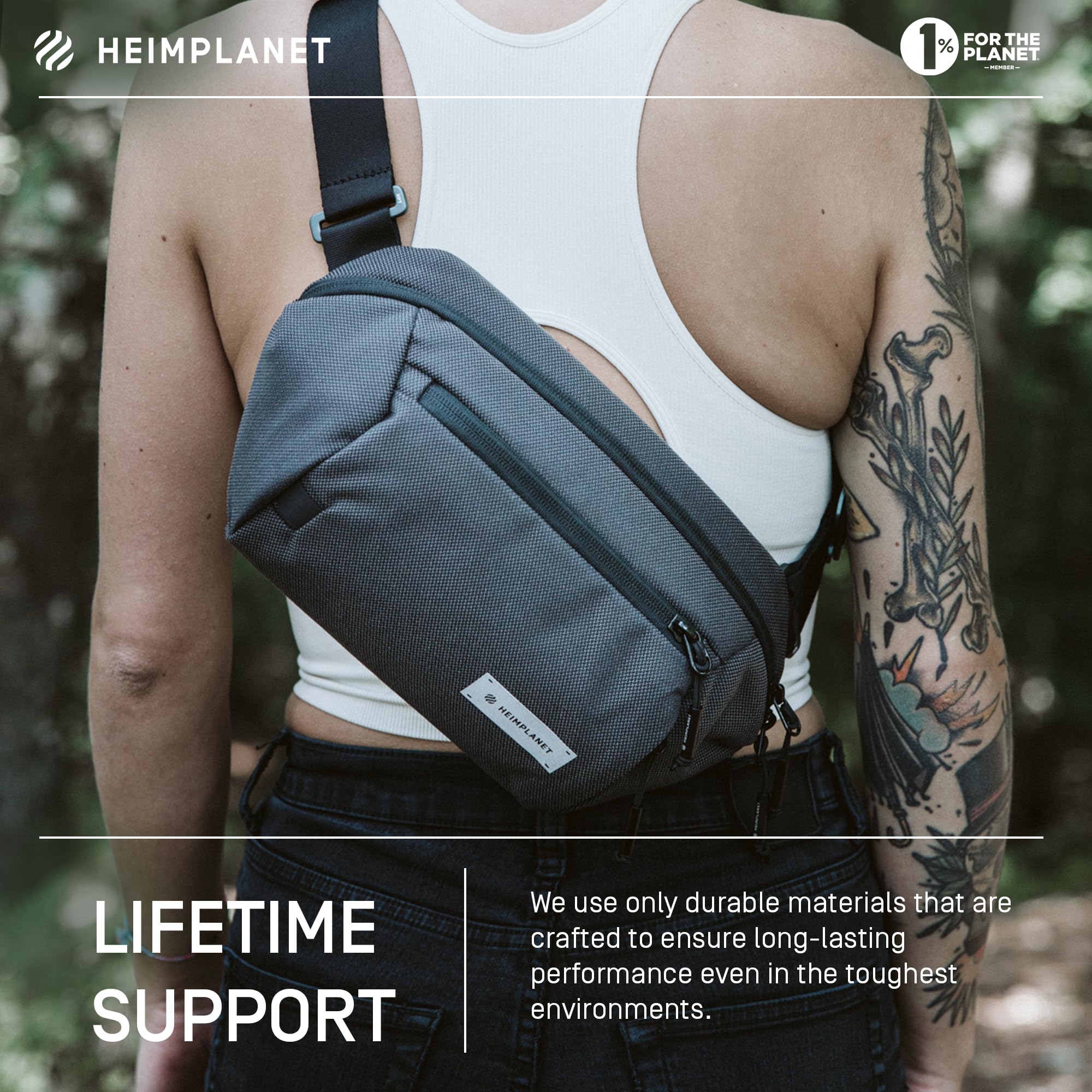 HEIMPLANET Original | Transit Line Sling Pocket XL | wodoodporna torba na biodra z wysokiej jakości materiału DYECOSHELL | obsługuje 1% dla planet
