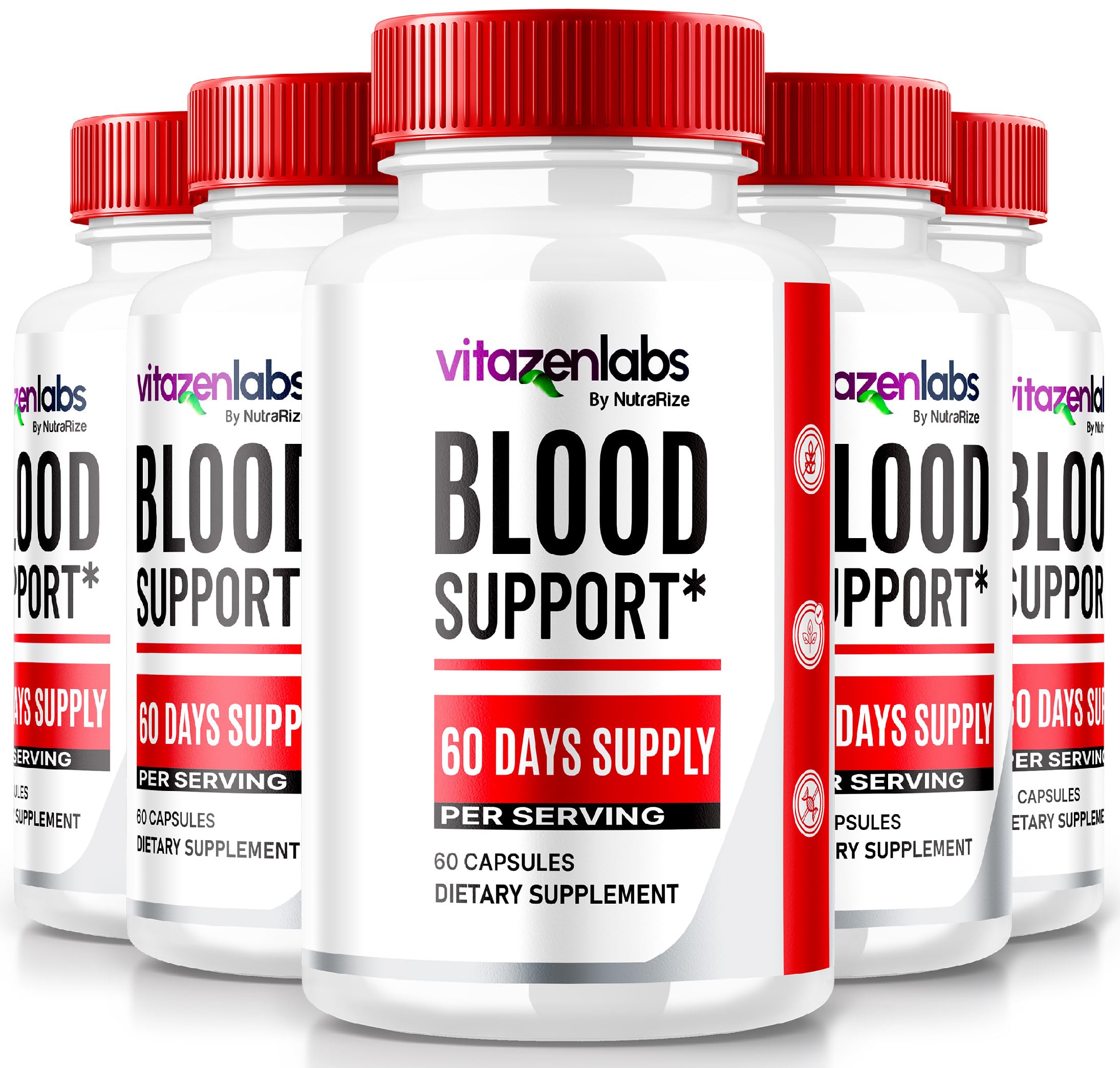 (5 Pack) Vitazenlabs Blood Support Plus, Maximum Power Formula to Maintain Healthy Levels, All-Natural Formula to Support Overall Health and Wellness, Vitazen Labs Pastillas Reviews (300 Capsules)