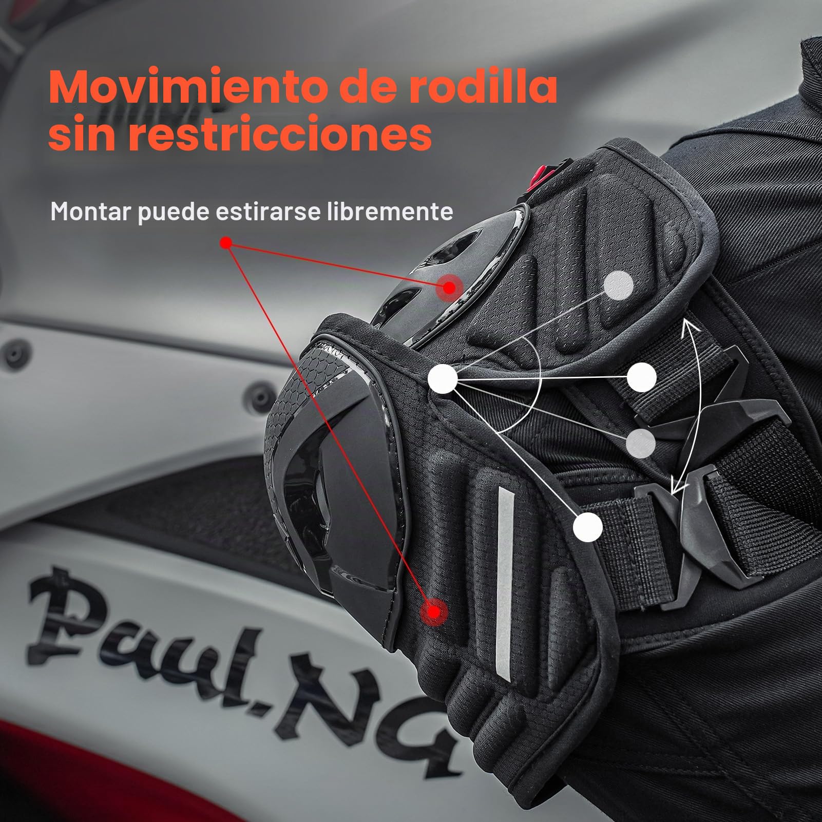 Scoyco Protectores de rodillas para motocicleta, nivel de protección CE 1 Multifuncional protector de rodillas para motocross patines en línea MTB Skateboard E-Bike Carcasa de TPU Equipo de protección