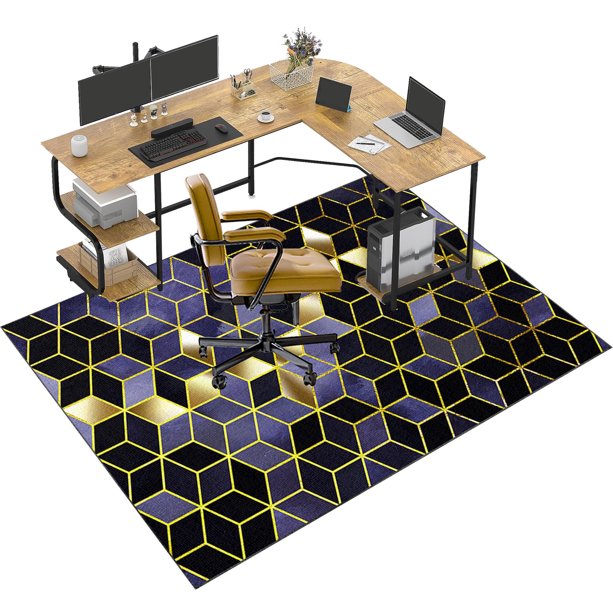 CCTSA Office Chair Mat for Carpet | Desks Mats Large | Gaming Chair Mat | Chair Mat for Hard Floor | Carpet Floor Protection | Floor Protector for Home Office Study Wooden Floors 140 x 160 cm