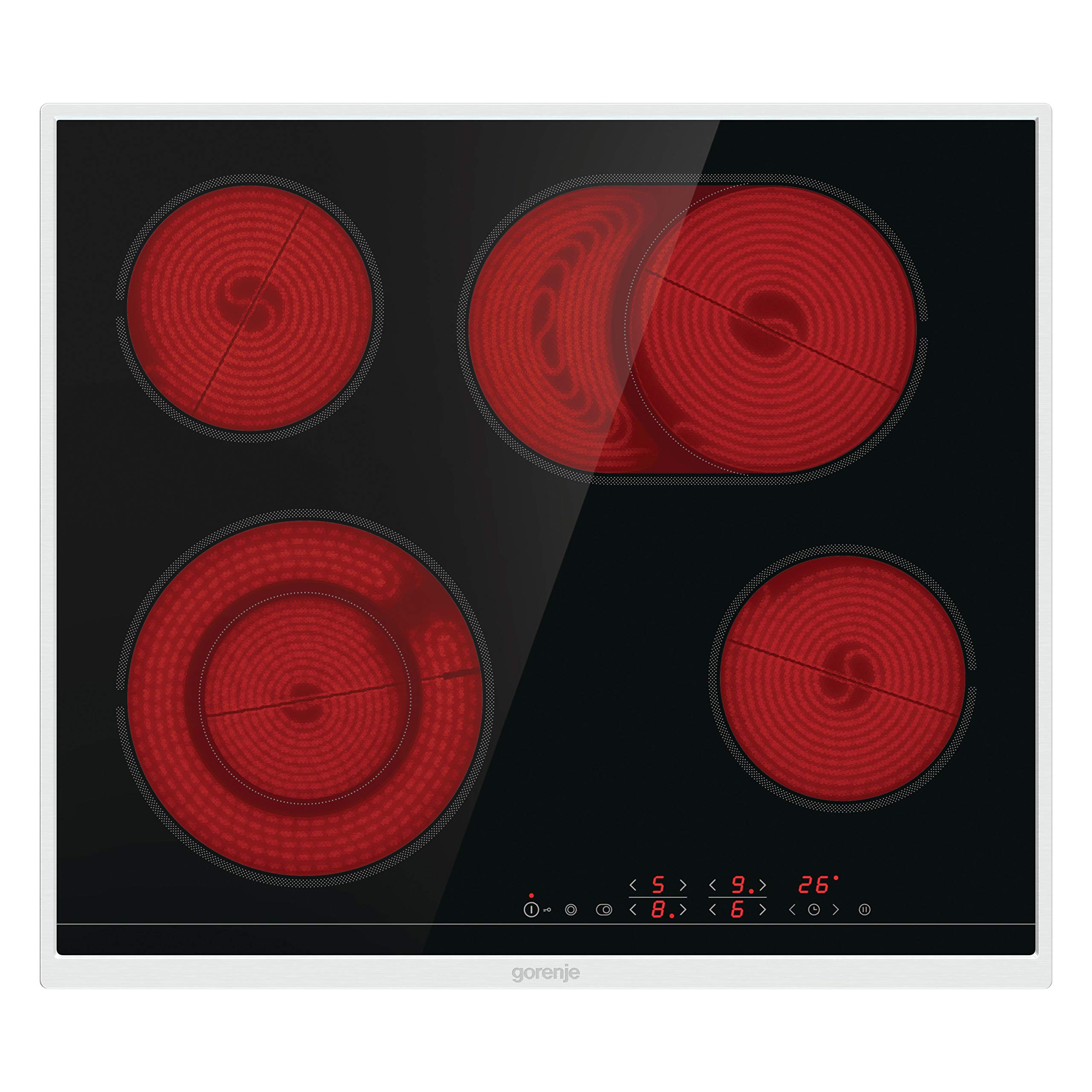 Gorenje OptiBake Black Steam Einbaubackofen-Set 77L Heißluft AquaClean GentleClose AirFry Pizzamode 300°C PerfectGrill Glaskeramik-Kochfeld schwarz