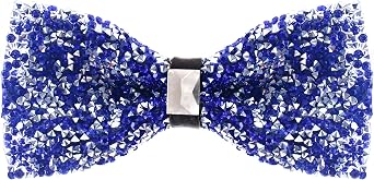 Rhinestone Bow Ties for Men - Pre Tied Sequin Bowties Men with Adjustable Length, Jewel Bow Tie