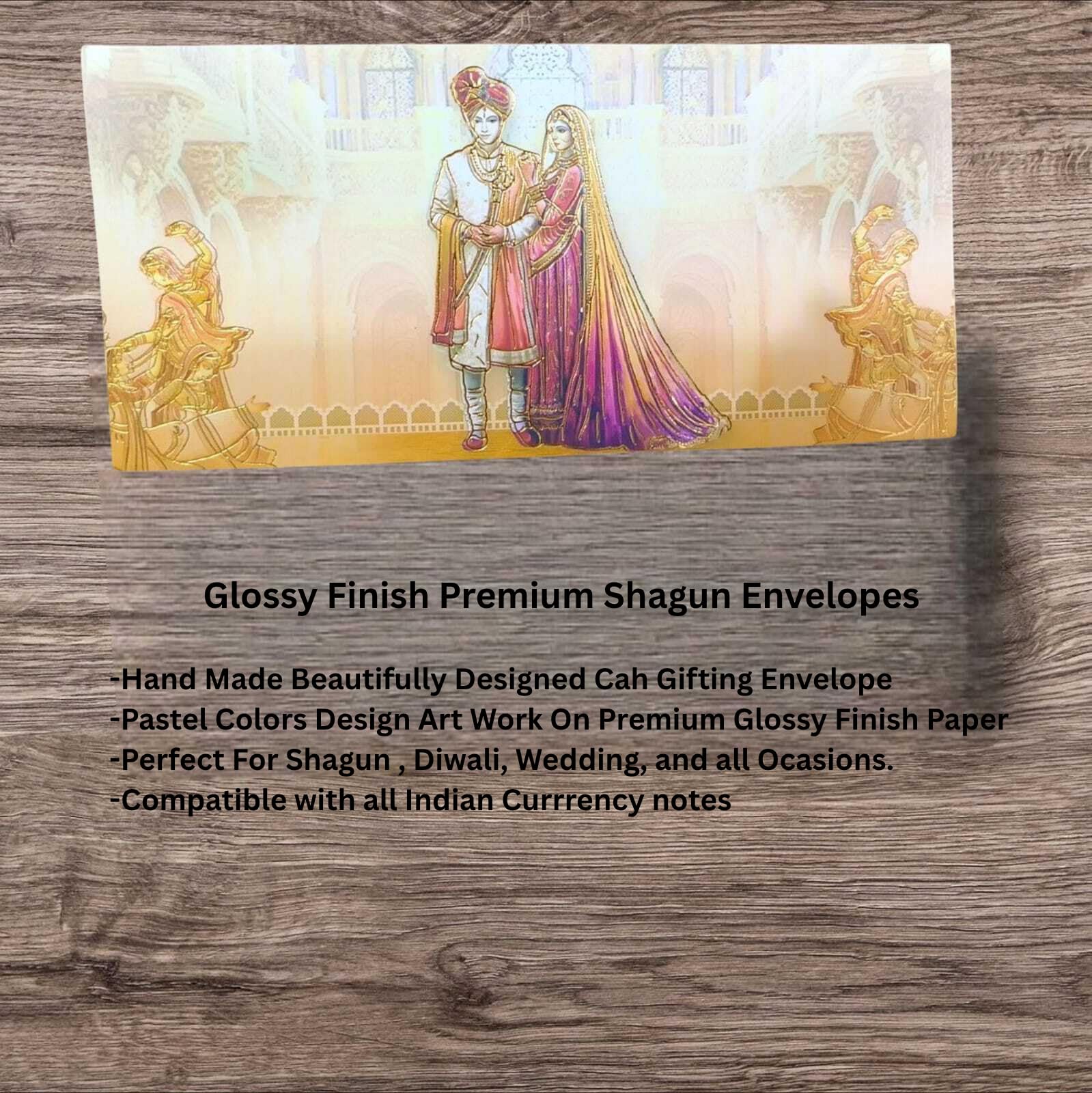 Aywal Pack of 10, Floral Garden Delight Design Shagun Envelopes for Gifting Cash Money Cover Velvet Finish Paper Tuck Flap Designer Sagan Lifafa Wedding, 19 X 9 cm, Seafoam Yellow Color 1