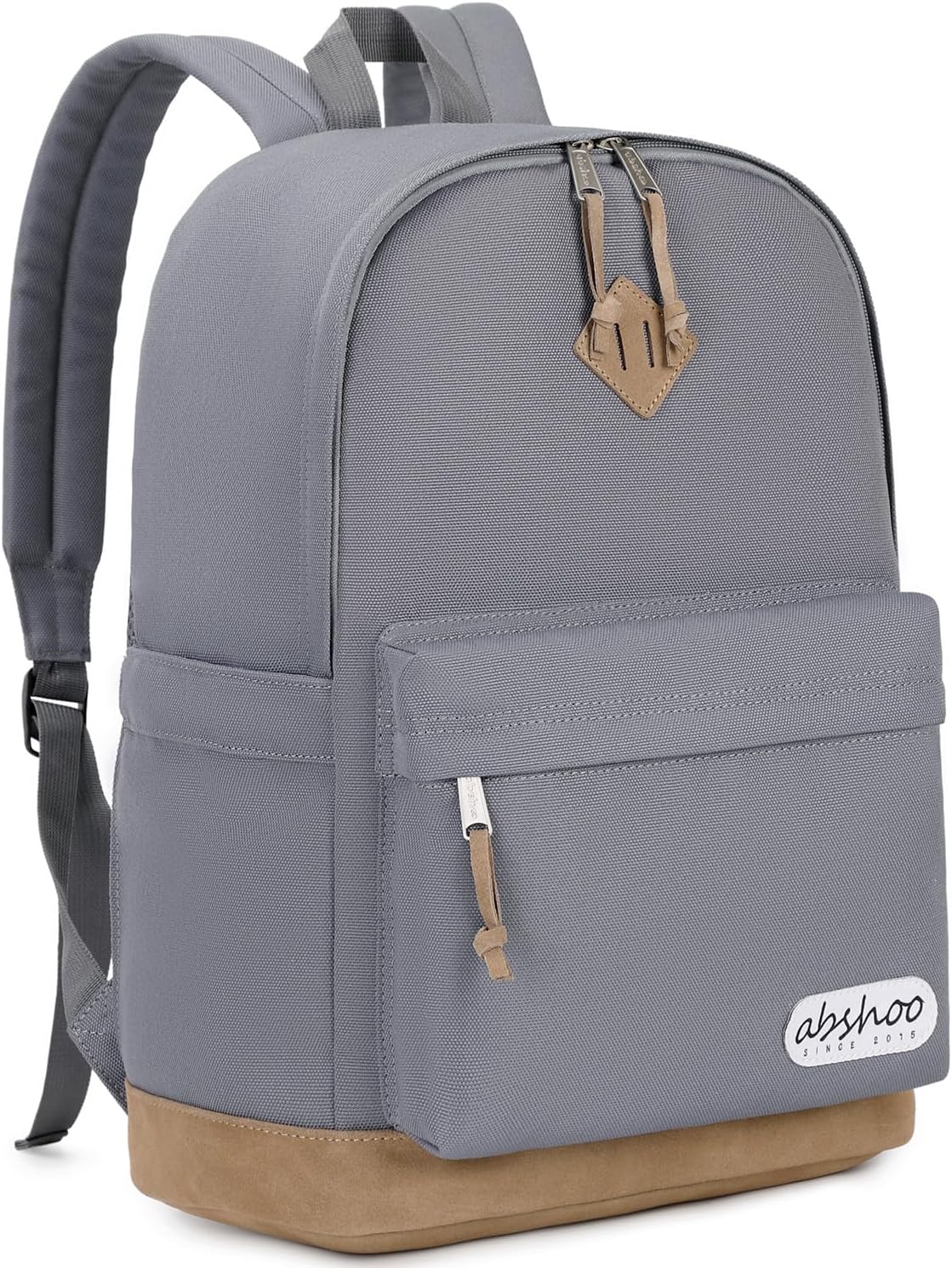 abshoo Basic School Backpack For College Middle High School Water Resistant Bookbag Travel Daypack(Gray) - Image 2