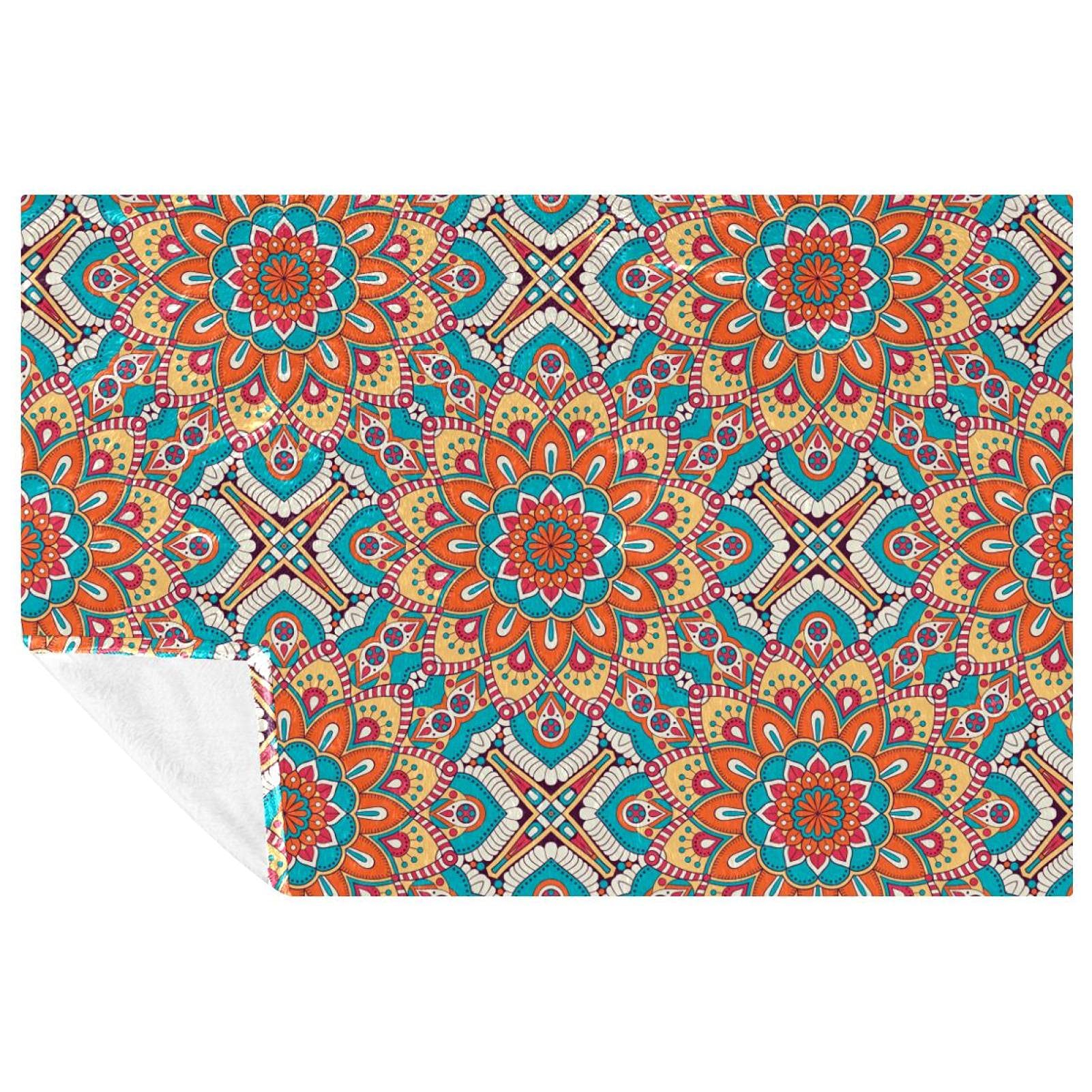 Couverture douce contre le froid plaid mandalas lit canapé