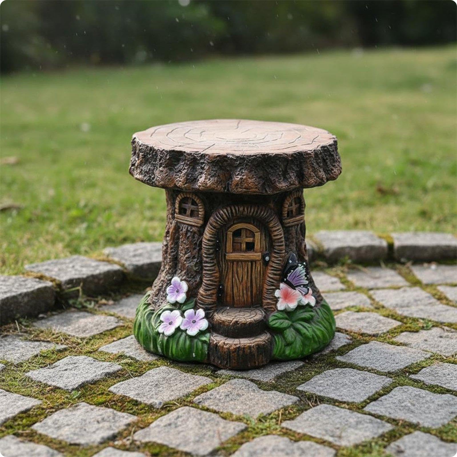 Turtle Stool Indoor Outdoor Use Turtle Bench Statue Weather Resistant Resin Tortoise Sculpture for Park, Community Area, Courtyard Tree Stump-image-1