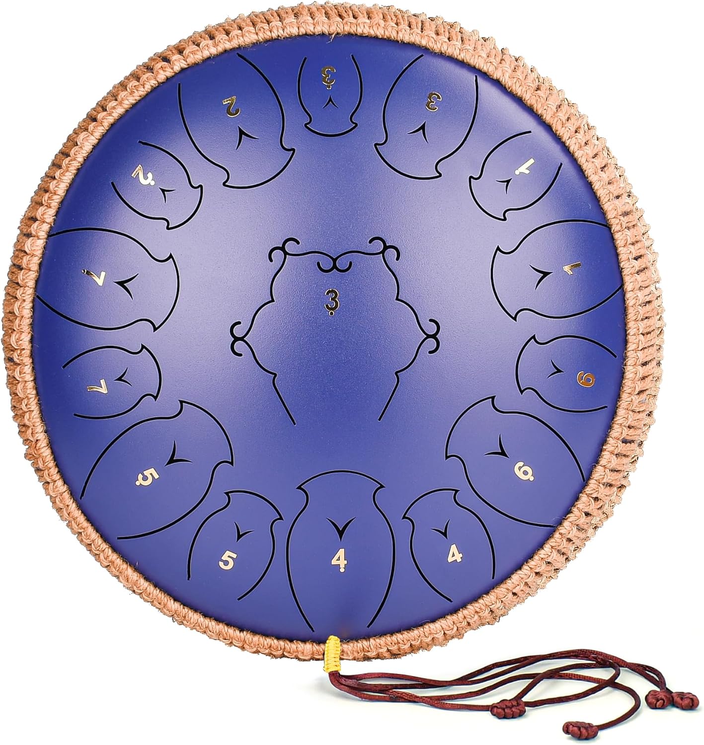 Steel Tongue Drum- ChunFeng 13 Inch 15 Notes-Steel Tongue Handpan Drums With Music Book, Mallets and Carry Bag, C Major 440Hz (Blue)