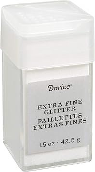 Snow Extra Fine Glitter 1.5 Ounces Canister w/Pour or Shake Lid
