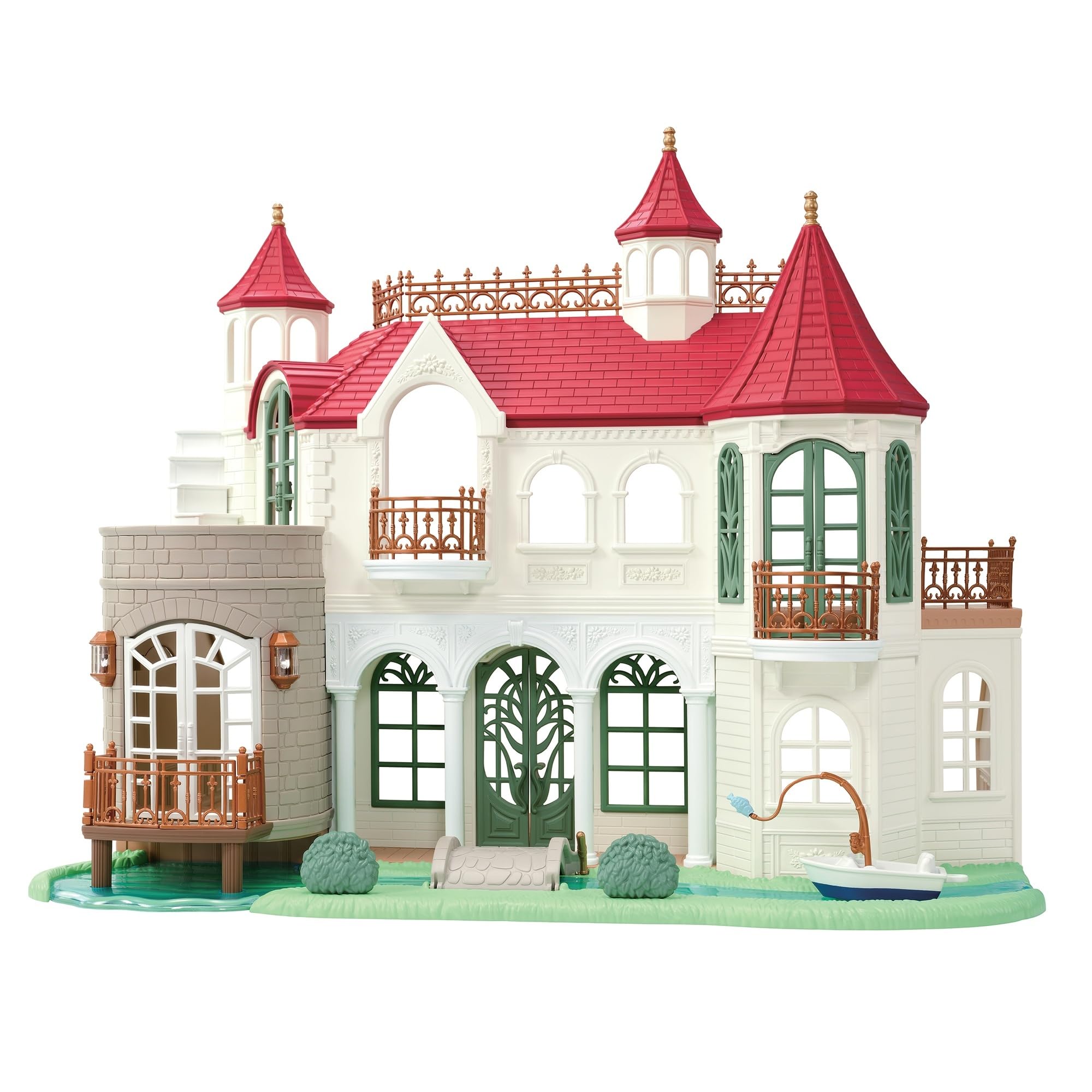 Red Roof Home - Riverside Manor Dollhouse | Grand waterside living - elegant floors & terraces made for garden parties, rearrange the rooms for new tales daily, Ages 3+