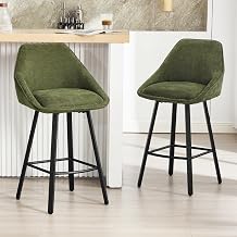 Swivel Bar Stools Set of 2, 26" Counter Height Barstools Green