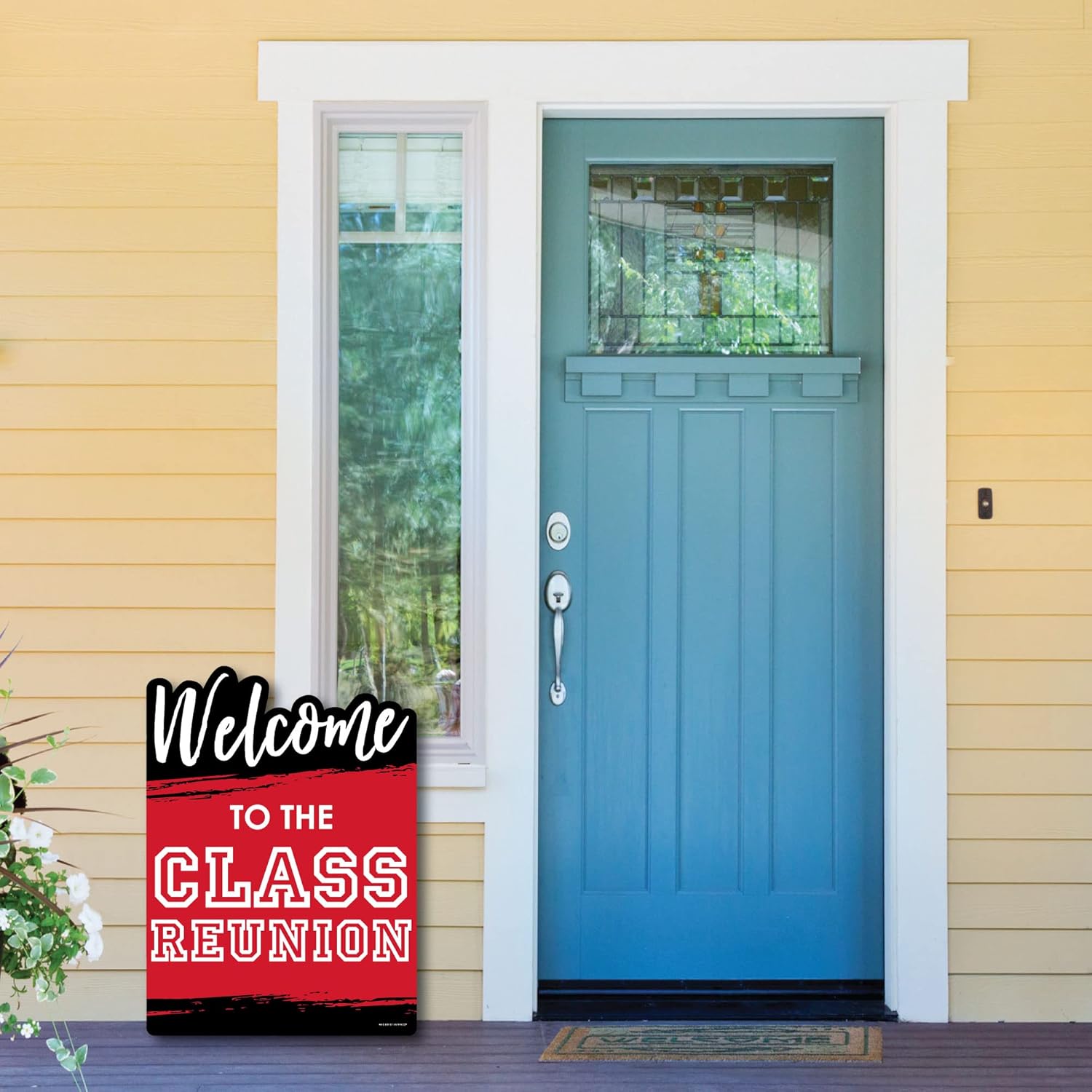 Big Dot of Happiness Reunited Red - Party Decorations - School Class Reunion Party Welcome Yard Sign
