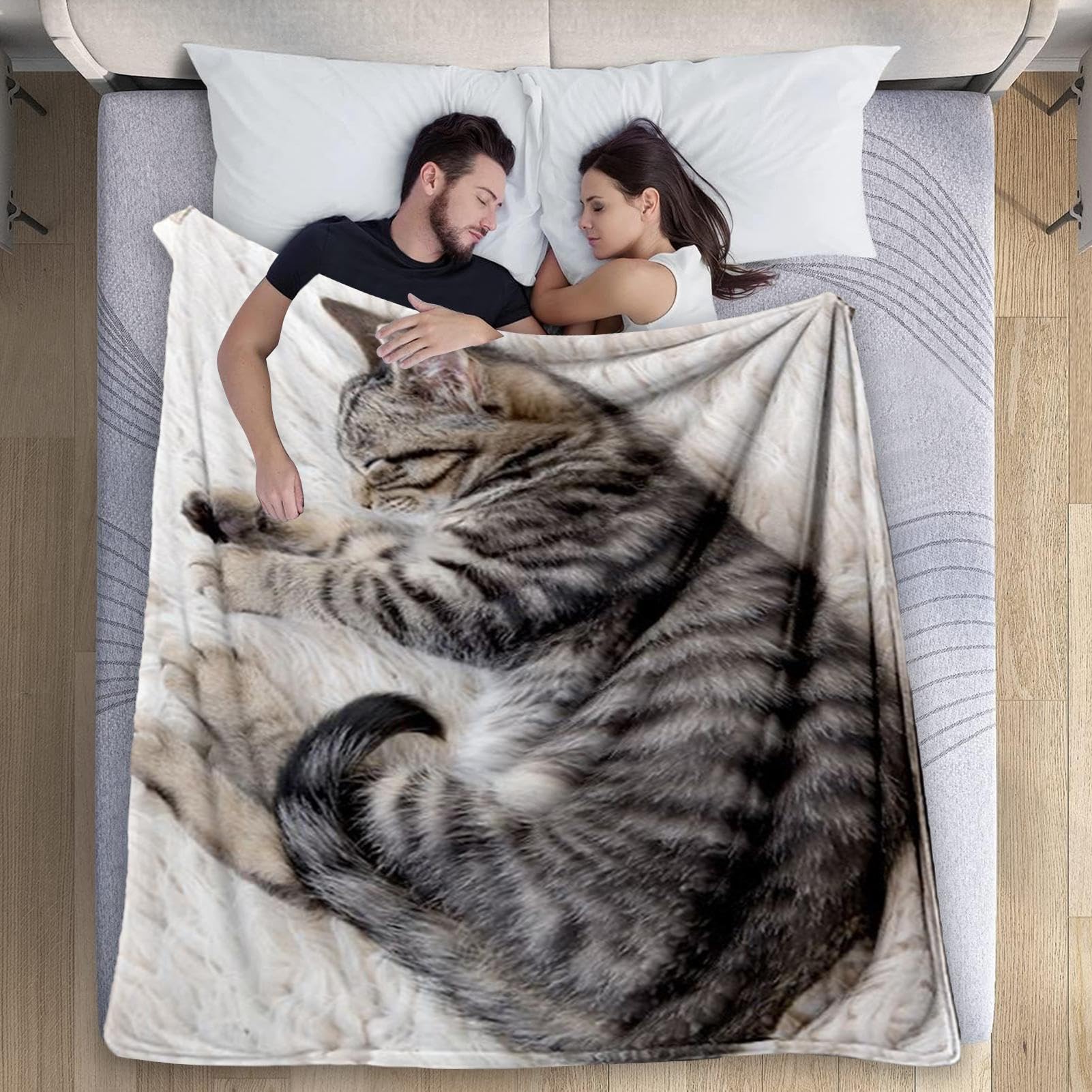 Manta de franela | Manta de franela para gatos manta cálida de invierno,accesorios de cama cálida decoración de la habitación para los amantes de los gatos invierno