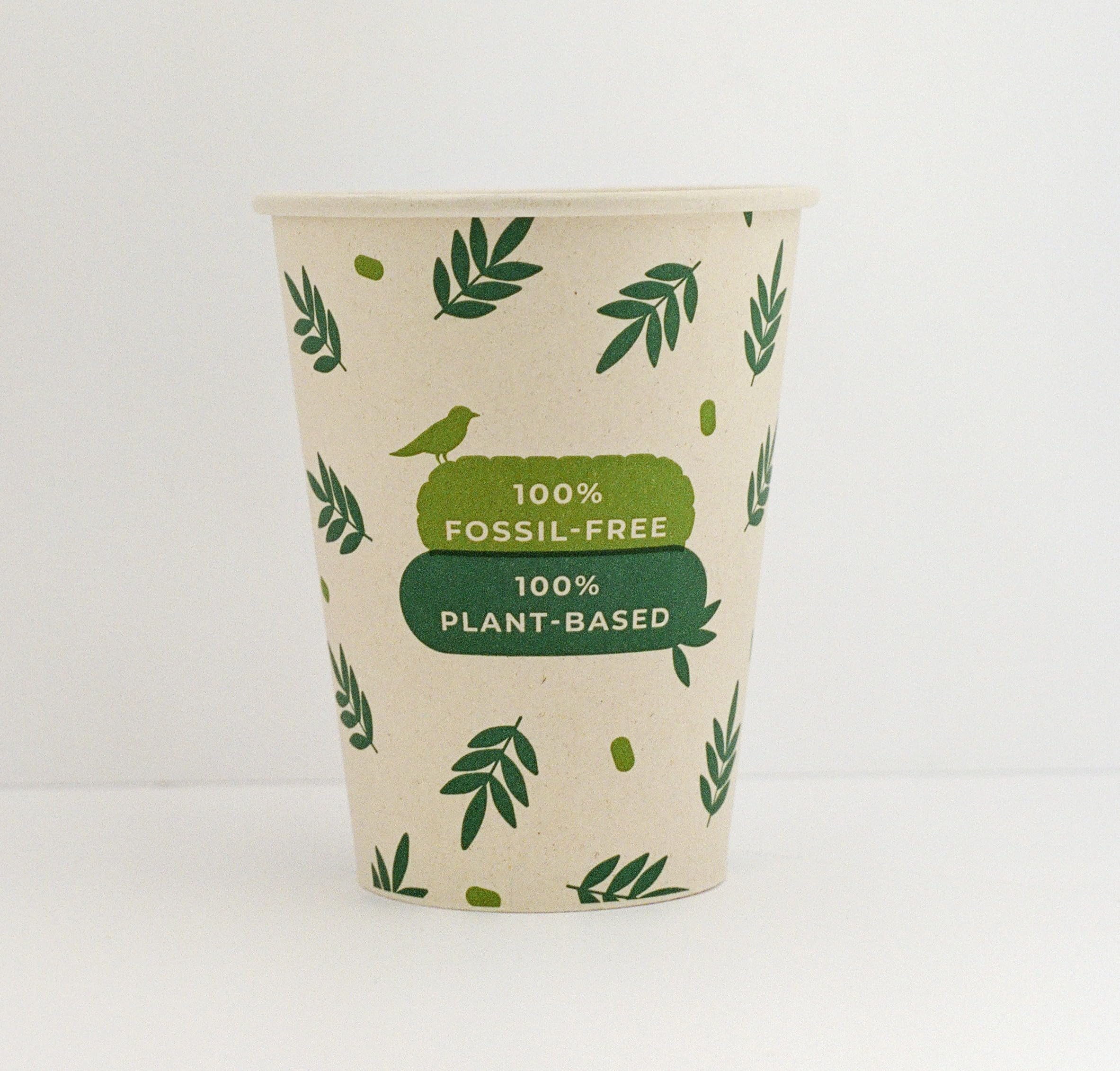 Bicchieri di carta di canna da zucchero, 240 ml, 200 pezzi, compostabili, biologici, ecologici e biodegradabili, in fibra vegetale