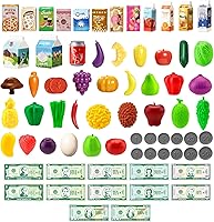 Vista 5 de Set de Juguetes de Carrito de Compras de 102 Piezas para Niños con Comida y Accesorios de Simulación, Perfecto para Edades de 3+