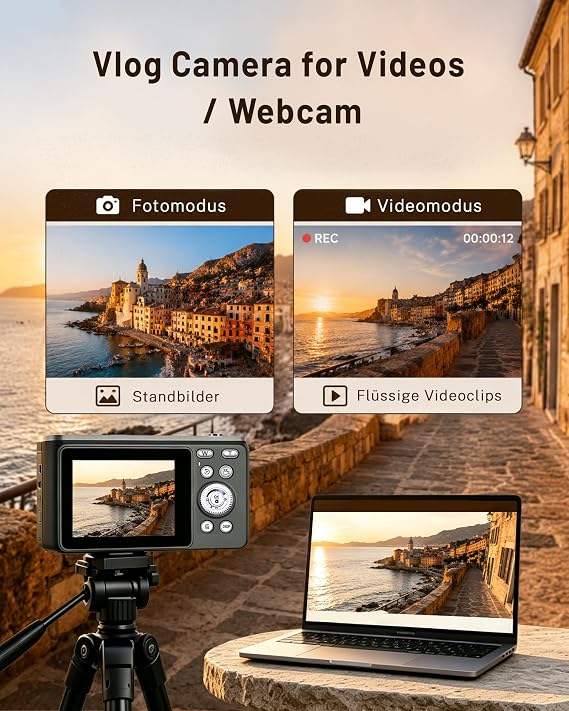 Cámara Digital 4K 48MP Fotokamera Autofocus Fotoapparat Fotokamera mit 2,8