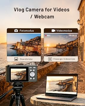 Cámara Digital 4K 48MP Fotokamera Autofocus Fotoapparat Fotokamera mit 2,8