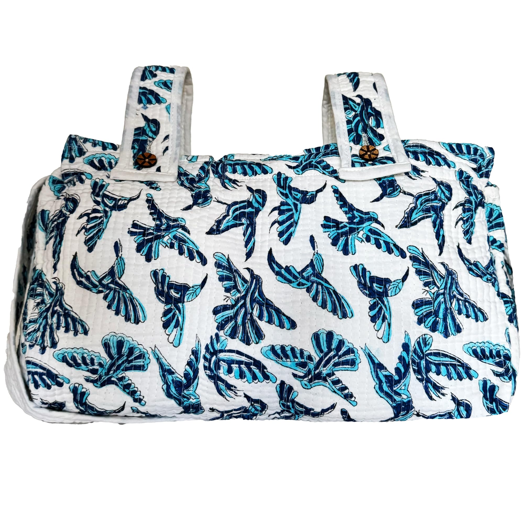 TWO KIDS – Bolso Carro de bebé, Bolsa para Silla de Paseo Universal, Organizador Set recién Nacido, Bolsa de Maternidad, Bolsillos Exteriores, Ideal como Maleta de Hospital. (PÁJAROS Azules)