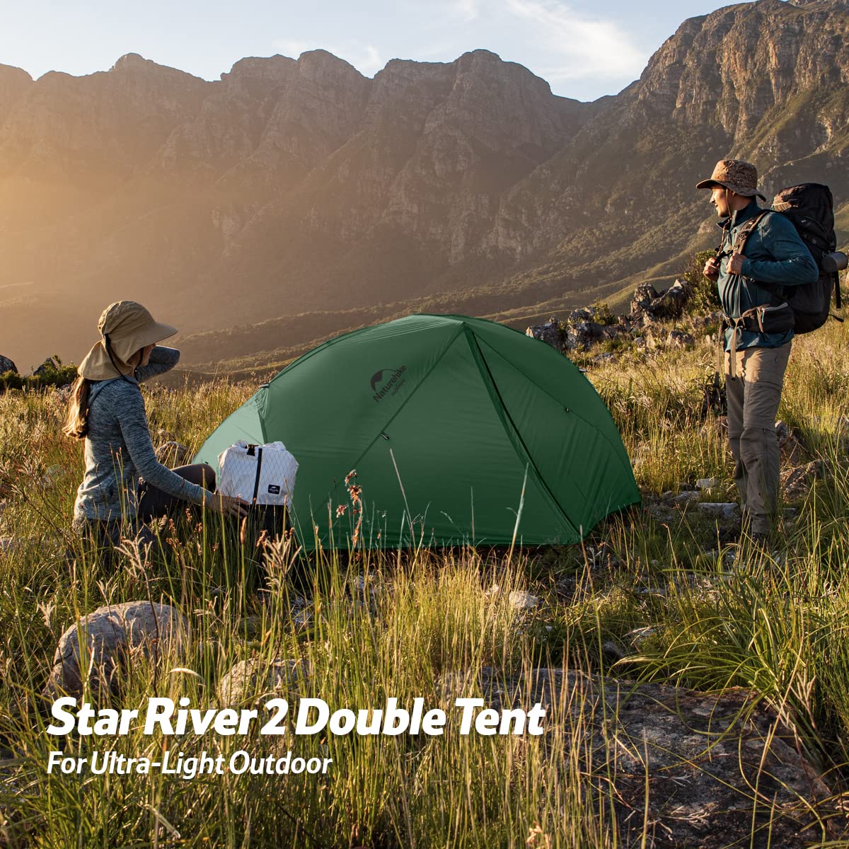 Naturehike Star-River Tenda Ultraleggera 2 Persone 4 Stagioni Tessuto in Silicone 20D Doppi Strati Tenda