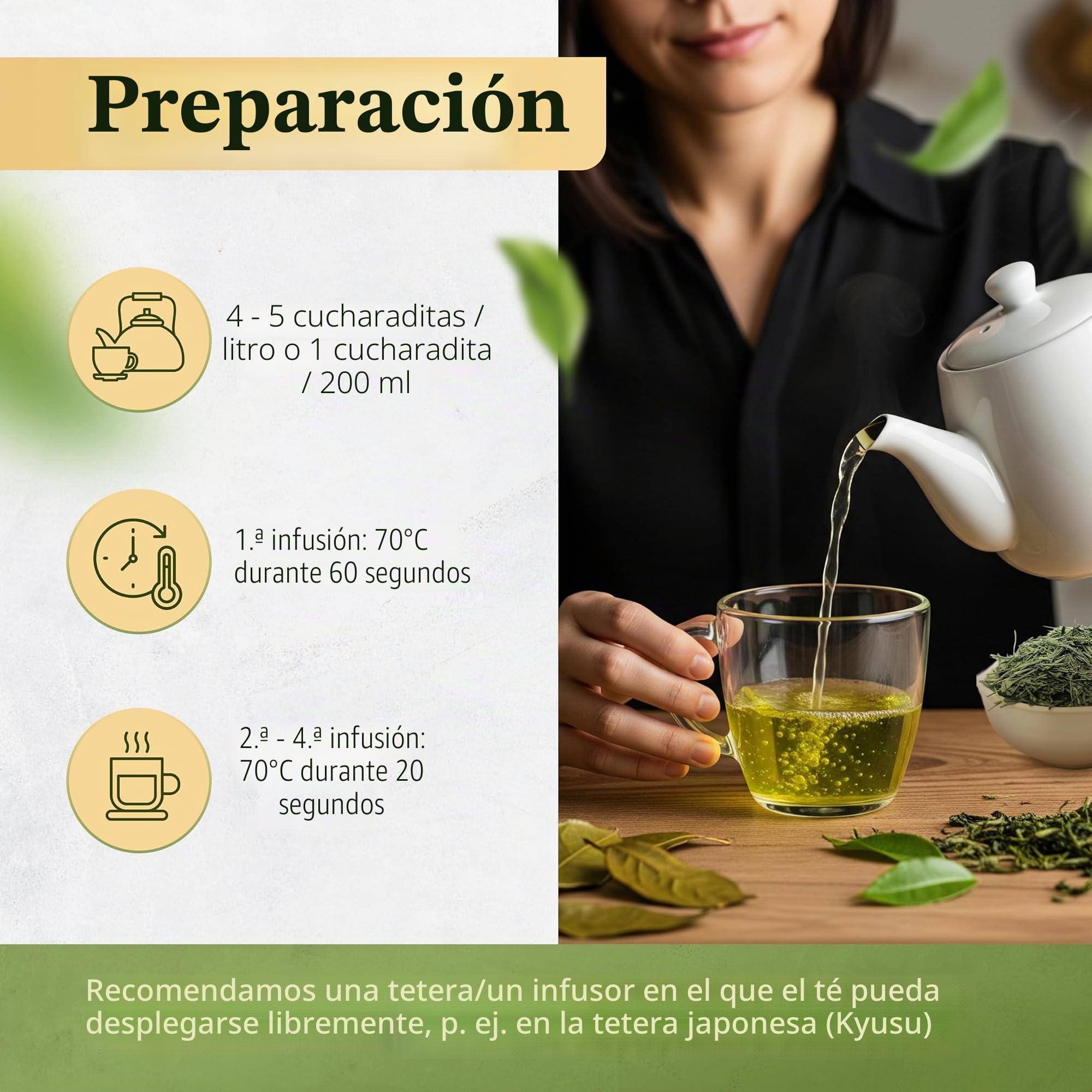 TeaClub Té Verde Kukicha Karigane Japón Suelto 500g, Gyokuro Kukicha Dulce Umami