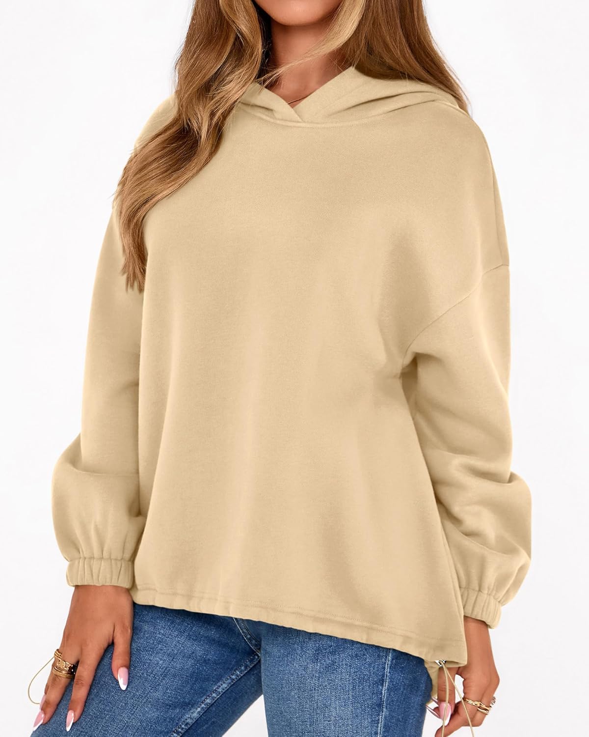 KIRUNDO Hoodies For Women 2025 Fall Fashion Hooded Oversized Sweatshirt Long Sleeve Fleece Pullover Trendy Winter Clothes - Image 7