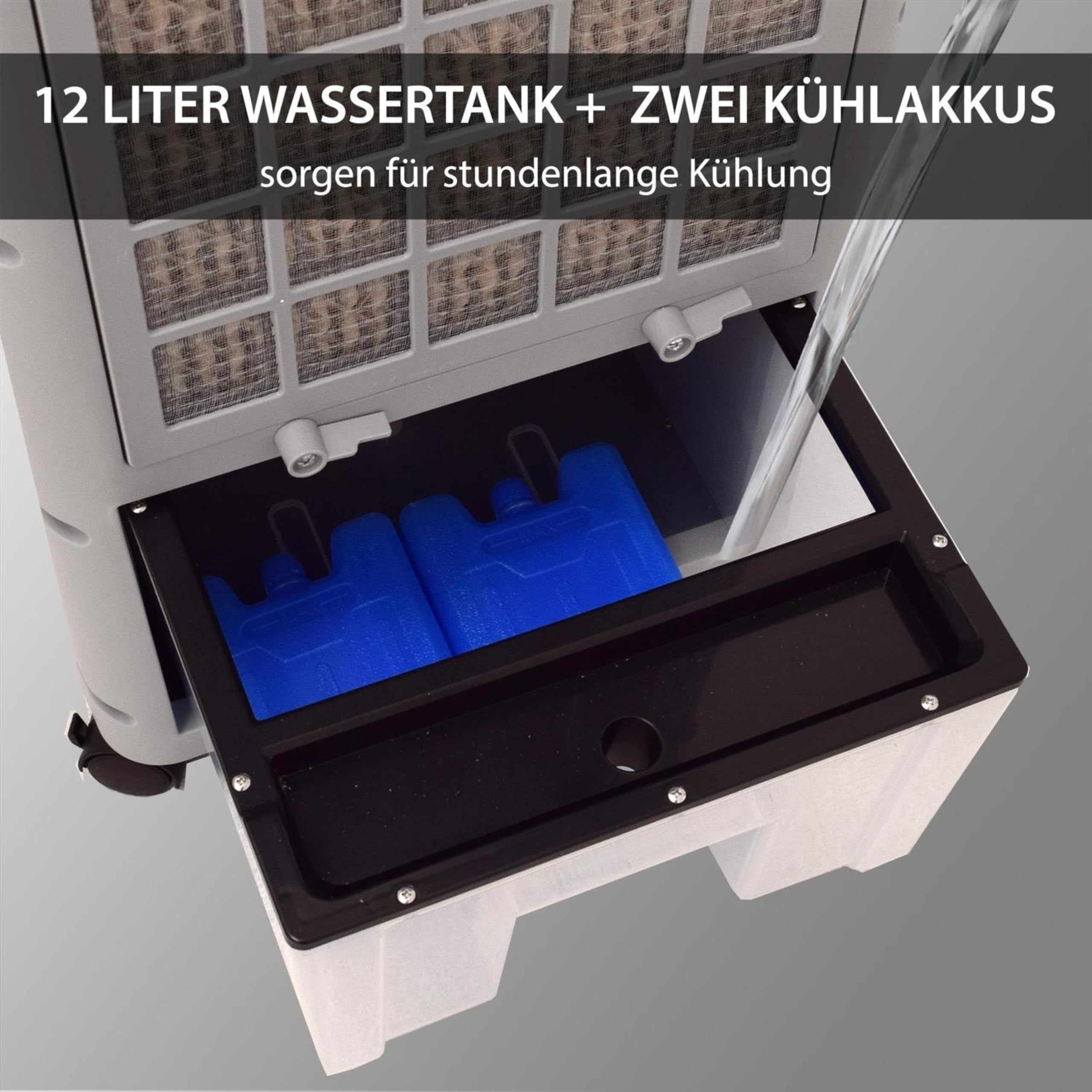 Syntrox Verdunstungskühler Windo | Luftkühler mit Wasser | Luftbefeuchter, Einstellbare Geschwindigkeiten und Timer, Effektive Kühlung gegen trockene Luft, für zuhause und Büro