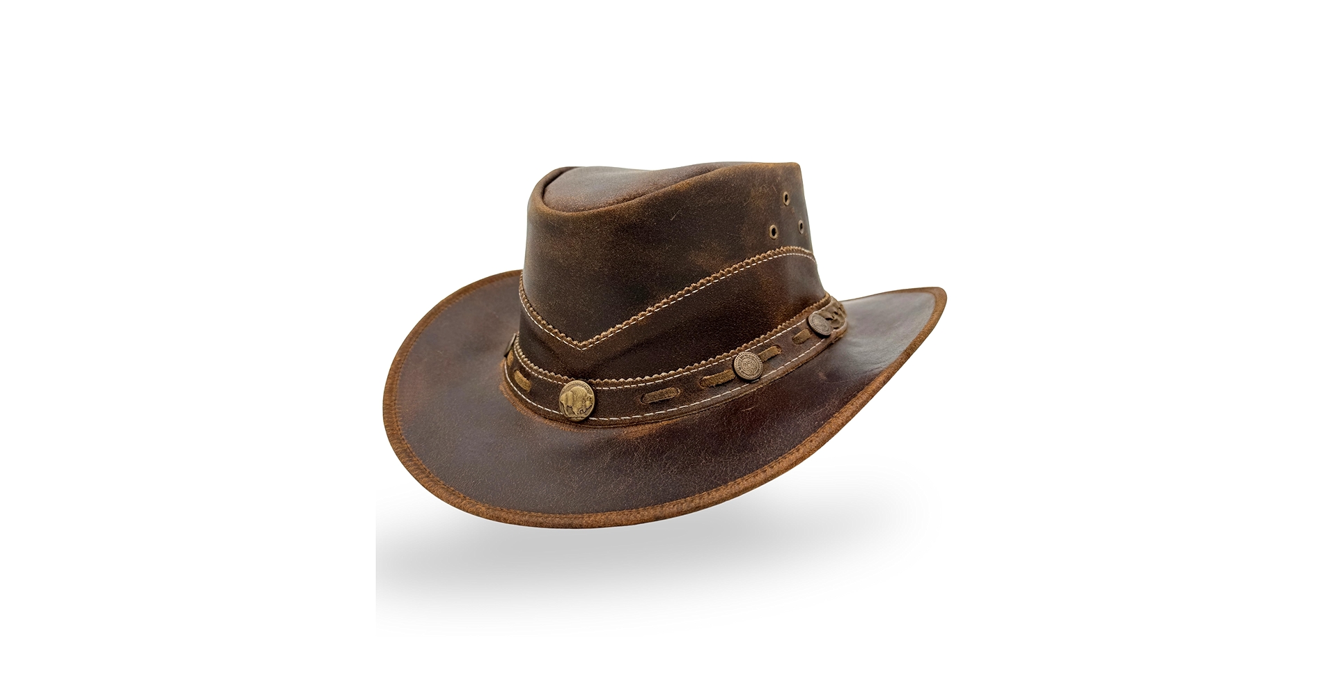 ZEEKSTAR Premium Handcrafted Leather Cowboy Hat with