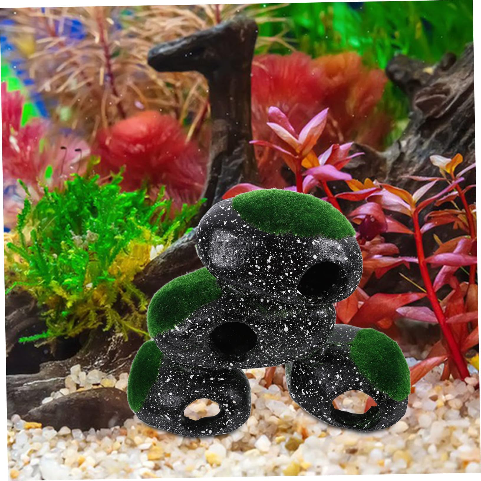 BESPORTBLE 3 Piezas De Decoración Única para Pecera Caja De Cría De Peces para Acuario Cueva Subacuática Resistente para Peces Adorno De Piedra Natural Seguro para Pecera.