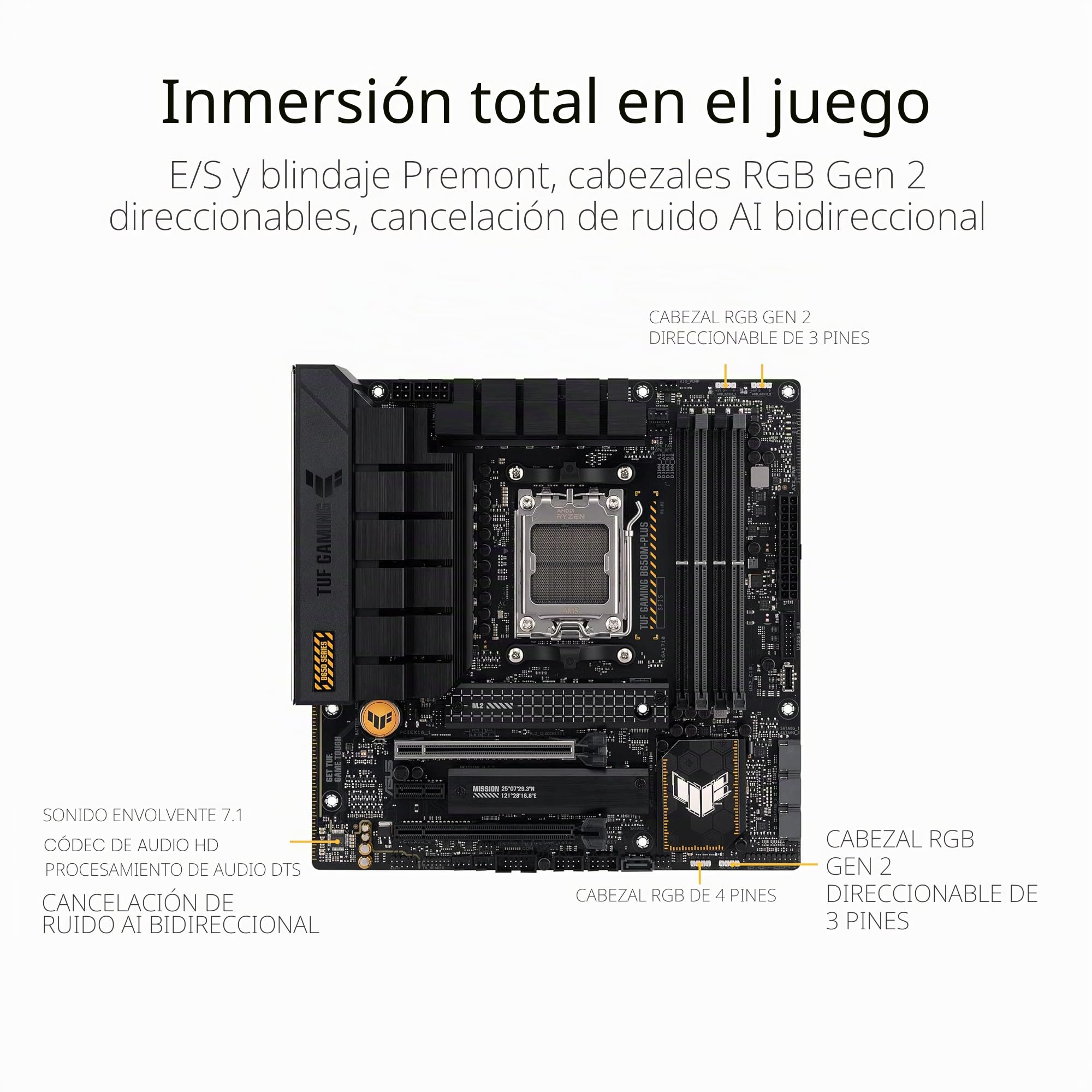 ASUS TUF Gaming B650M-PLUS - Placa Base AMD Ryzen AM5 Micro-ATX