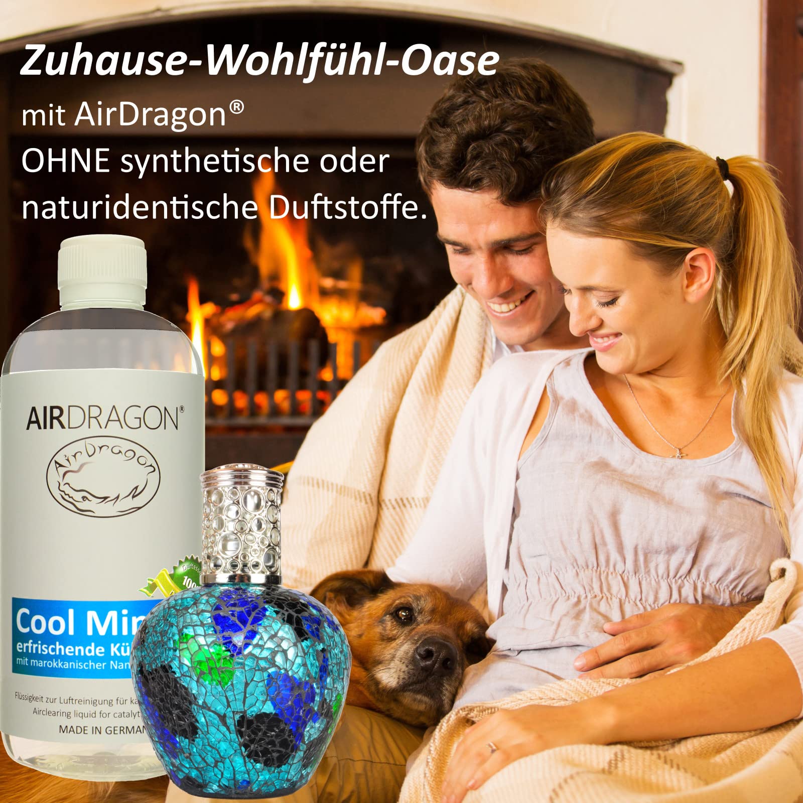 AIRDRAGON COOL MINT - katalytischer Raumduft ohne künstliche Duftstoffe - natürlicher Raumduft mit naturreinem ätherischem Duft-Öl für jede katalytische Lampe 1000 ml - Made in Germany