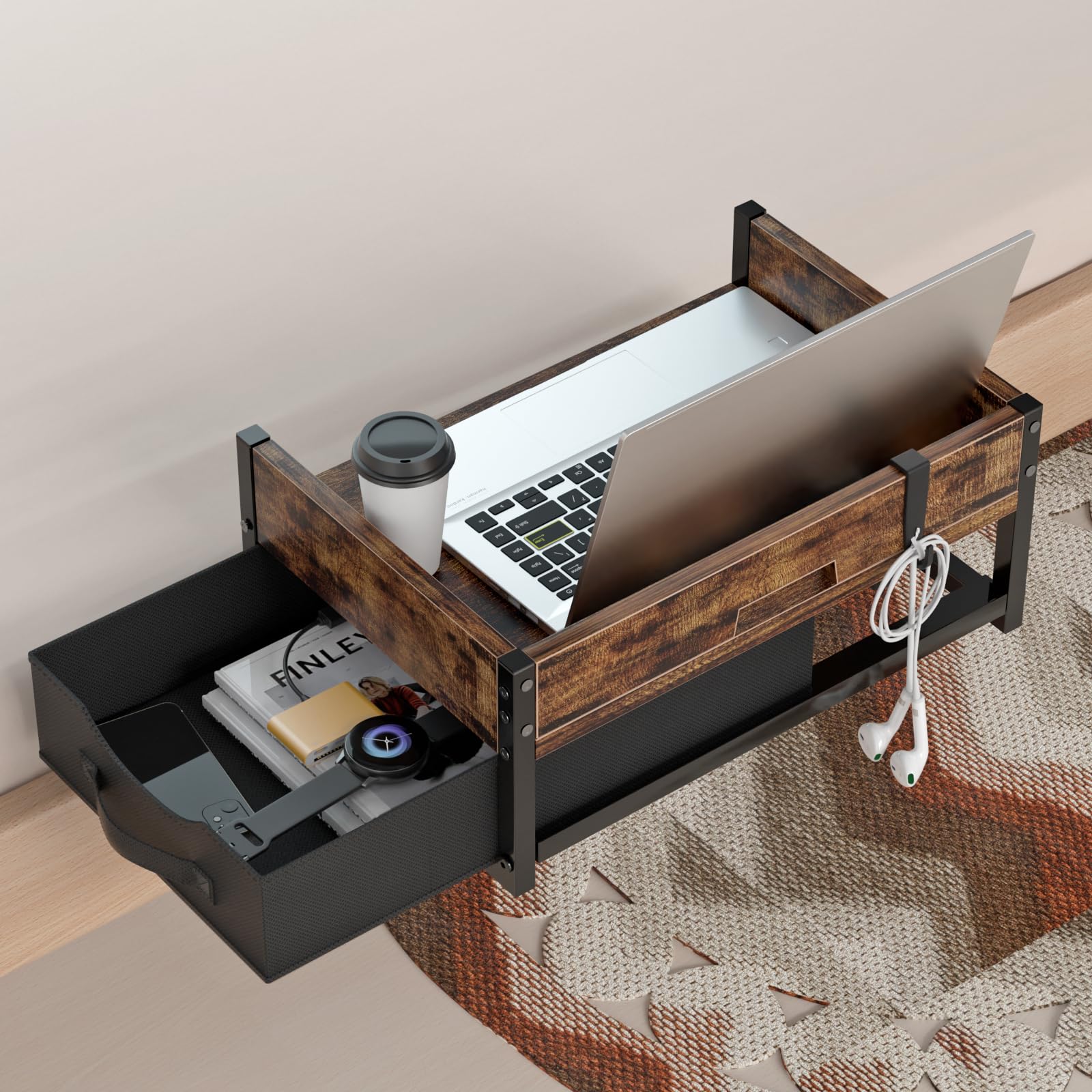 Photo 1 of 2 Tier Bedside Shelf, Clip on Bedside Caddy Organizer for Dorm Bunk Beds
