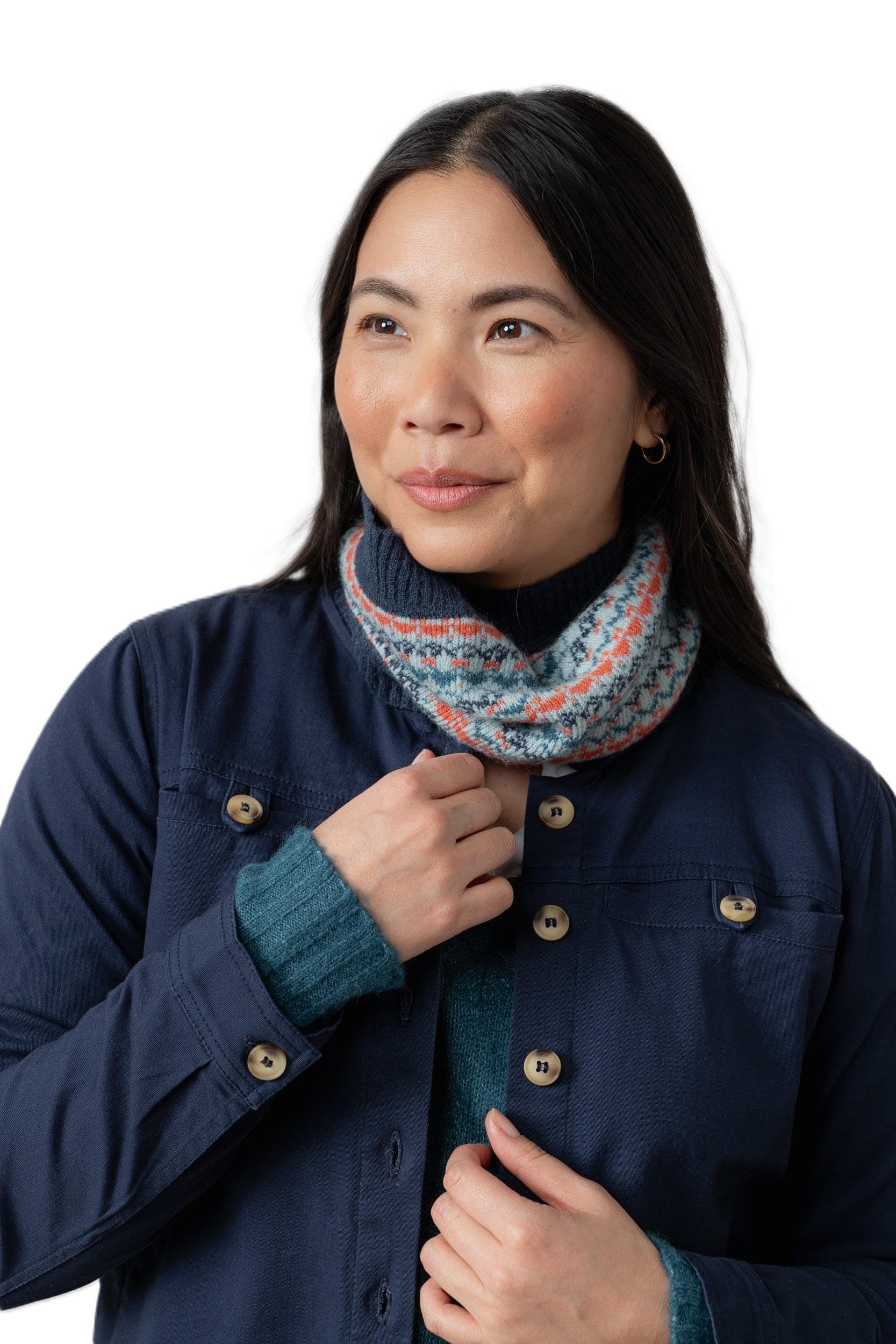 Lily & Me Sea Mist Fair Isle Knitted Snood