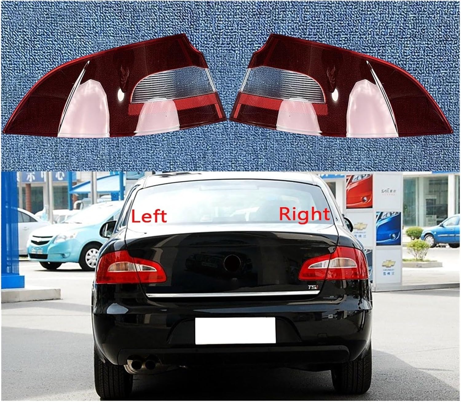 Compatible For Skoda Superb 2009 2010 2011 2012 2013 Car Rear Taillight Shell Brake Lights Shell Replace Auto Rear Shell Cover Lampshade(Outside A Pair)