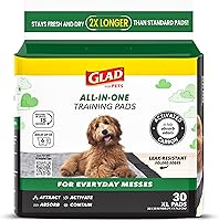Glad Extra Large 28x30 Inch Charcoal Dog Training Pads - 30 Ct Absorbent Leak-Proof Pee Pads with Activated Carbon Odor Control