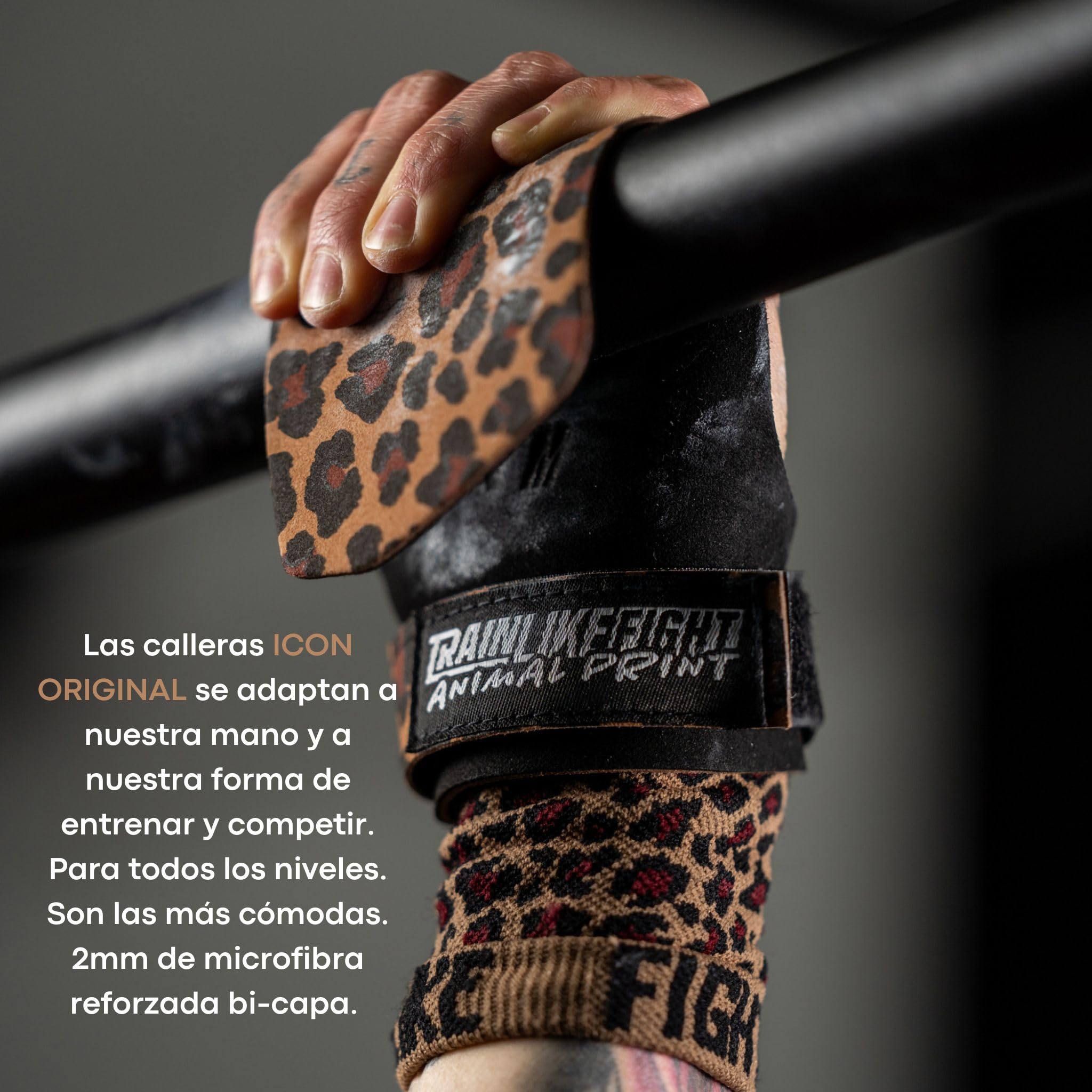 TRAINLIKEFIGHT Icon 0H Estampadas - Calleras Unisex para Cross Training, Calistenia, Gimnasia, Protección para Tus Manos, Previenen la aparición de Callos y heridas