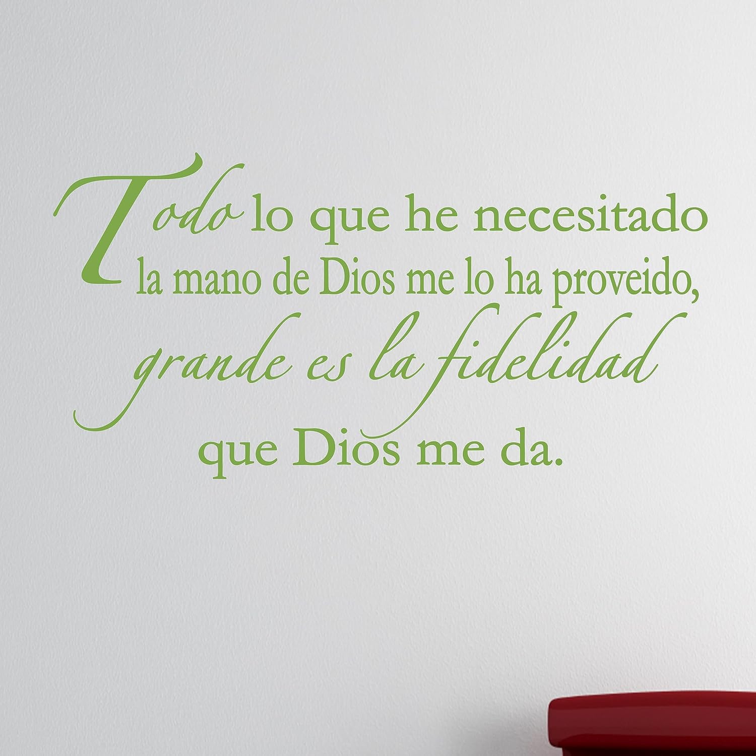 Spanish Vinyl Wall Quotes Espanol Todo lo que he necesitado la Mano di Dios… | Light Green