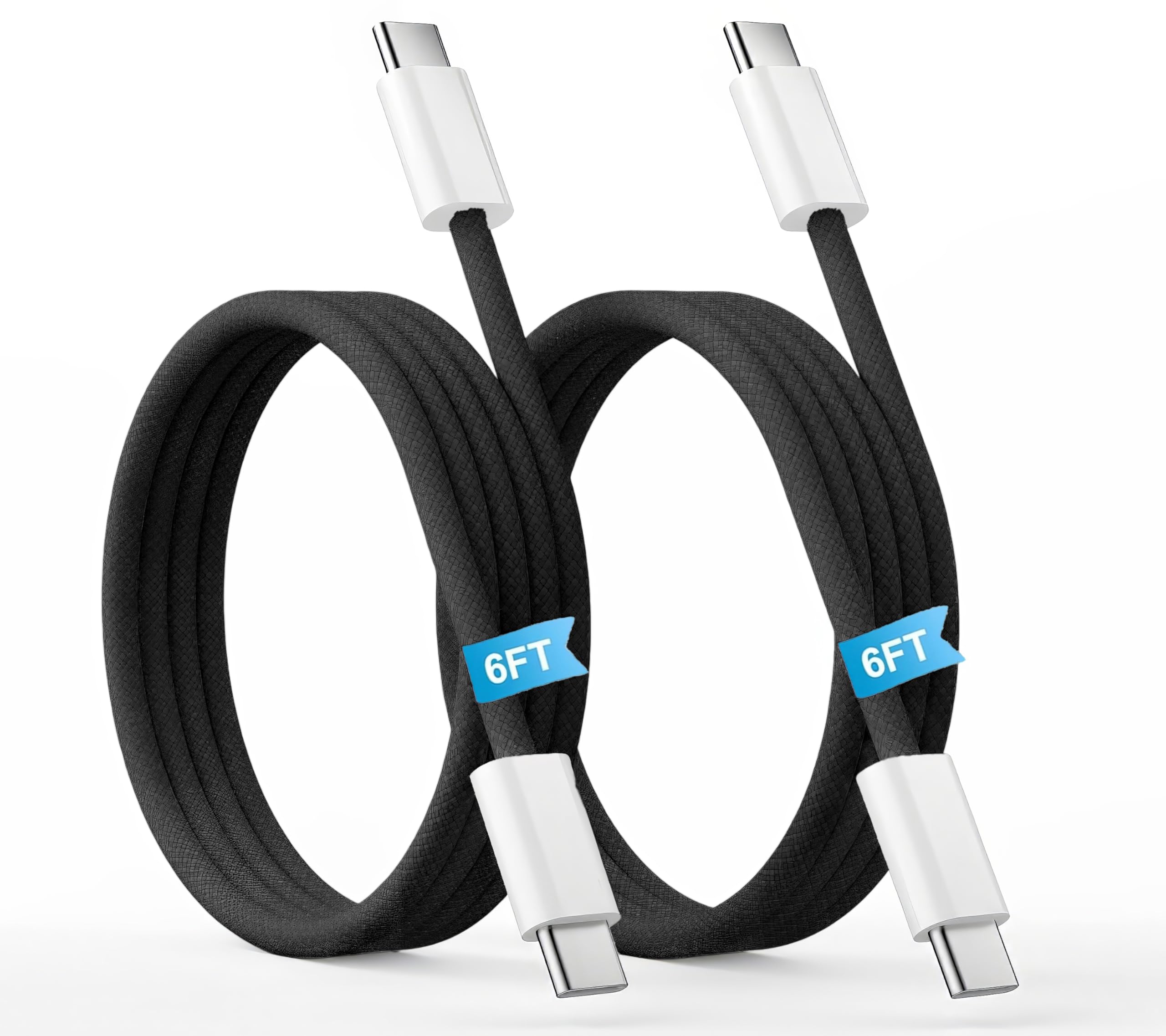 Confezione da 2 cavi di ricarica rapida da USB C a USB C, cavo intrecciato di tipo C per iPhone 15/16/Pro/Max, iPad Pro/Air/Mini, MacBook, Galaxy S24/S23/S22, Pixel 7/6-60 W, cavo di ricarica durevole