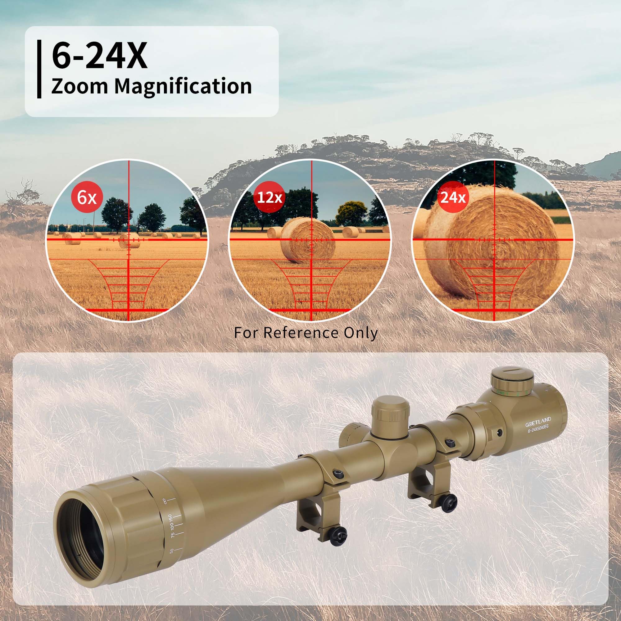 Amazon.co.jp: Goetland 光学照準器 ライフルスコープ 6-24x50 AOEG