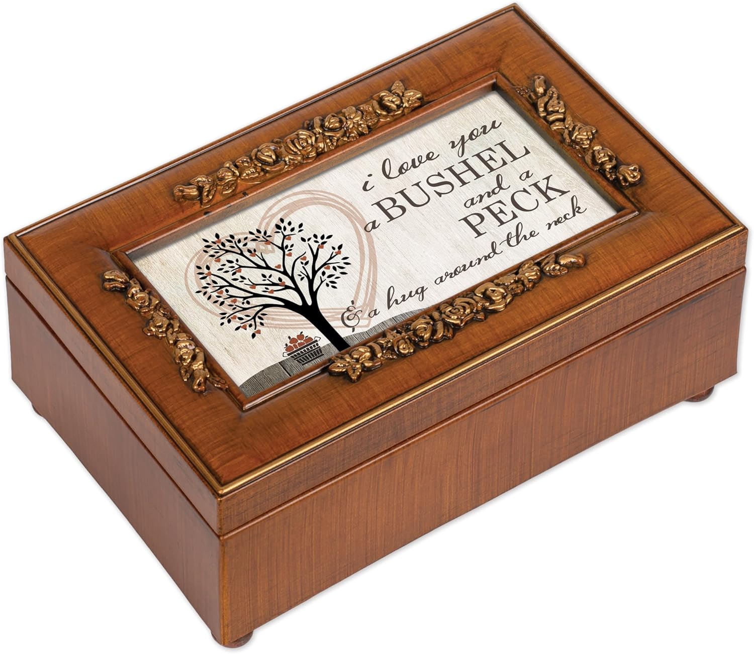 Cottage Garden Love You a Bushel and a Peck Rosewood Jewelry Music Box Plays You Light Up My Life