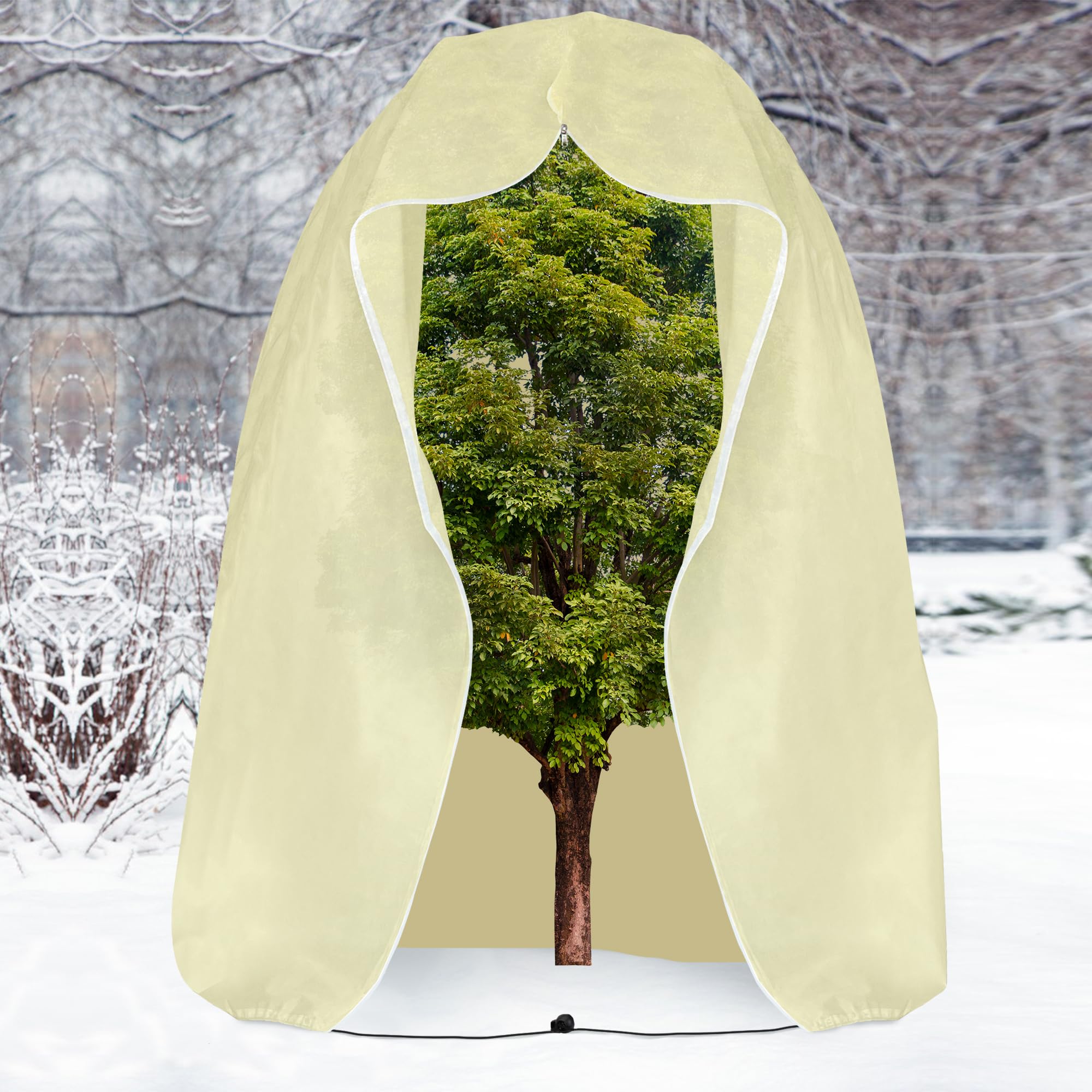 2 Pièces Housse Hivernage Palmier 200x240cm Voile Hivernage Grande